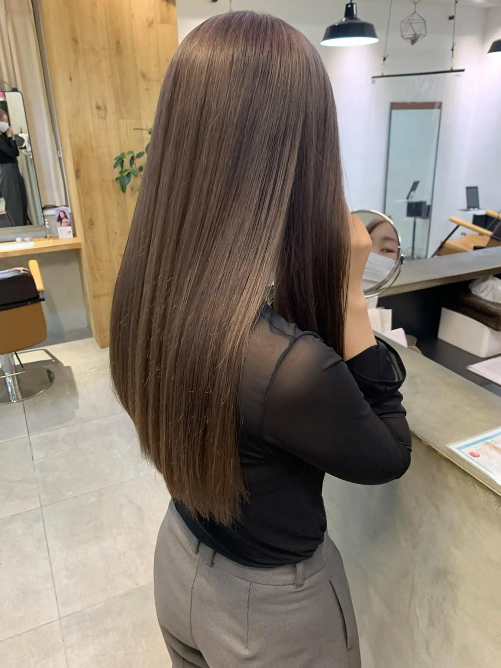 ロング カラー ヘアカラー トリートメント REINA☁️透明感 カラー/ぷつっと♡のヘアスタイル