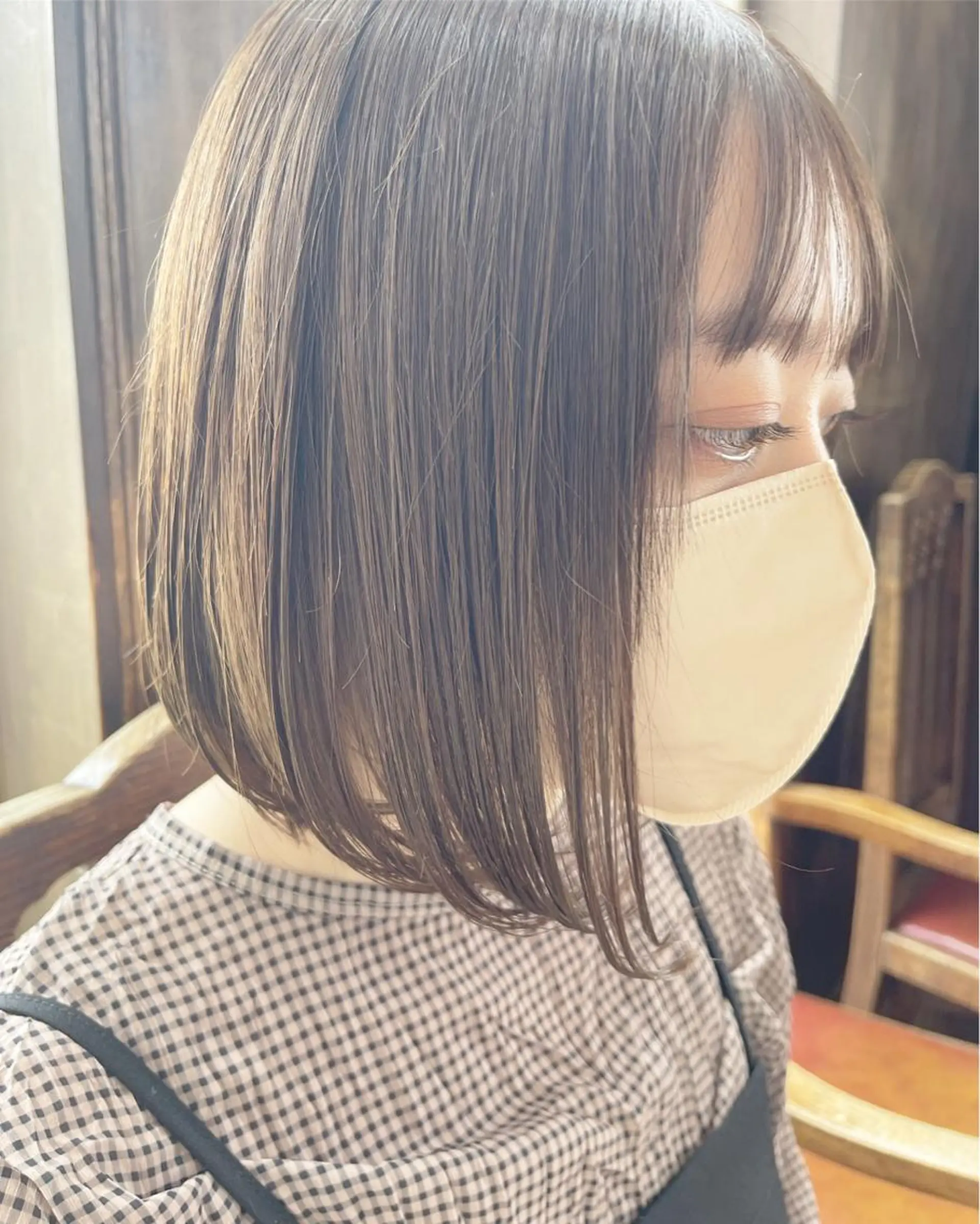 ミディアム カラー ベージュカラー オリーブベージュ 剣持友希/ifh iizuka/高崎のヘアスタイル