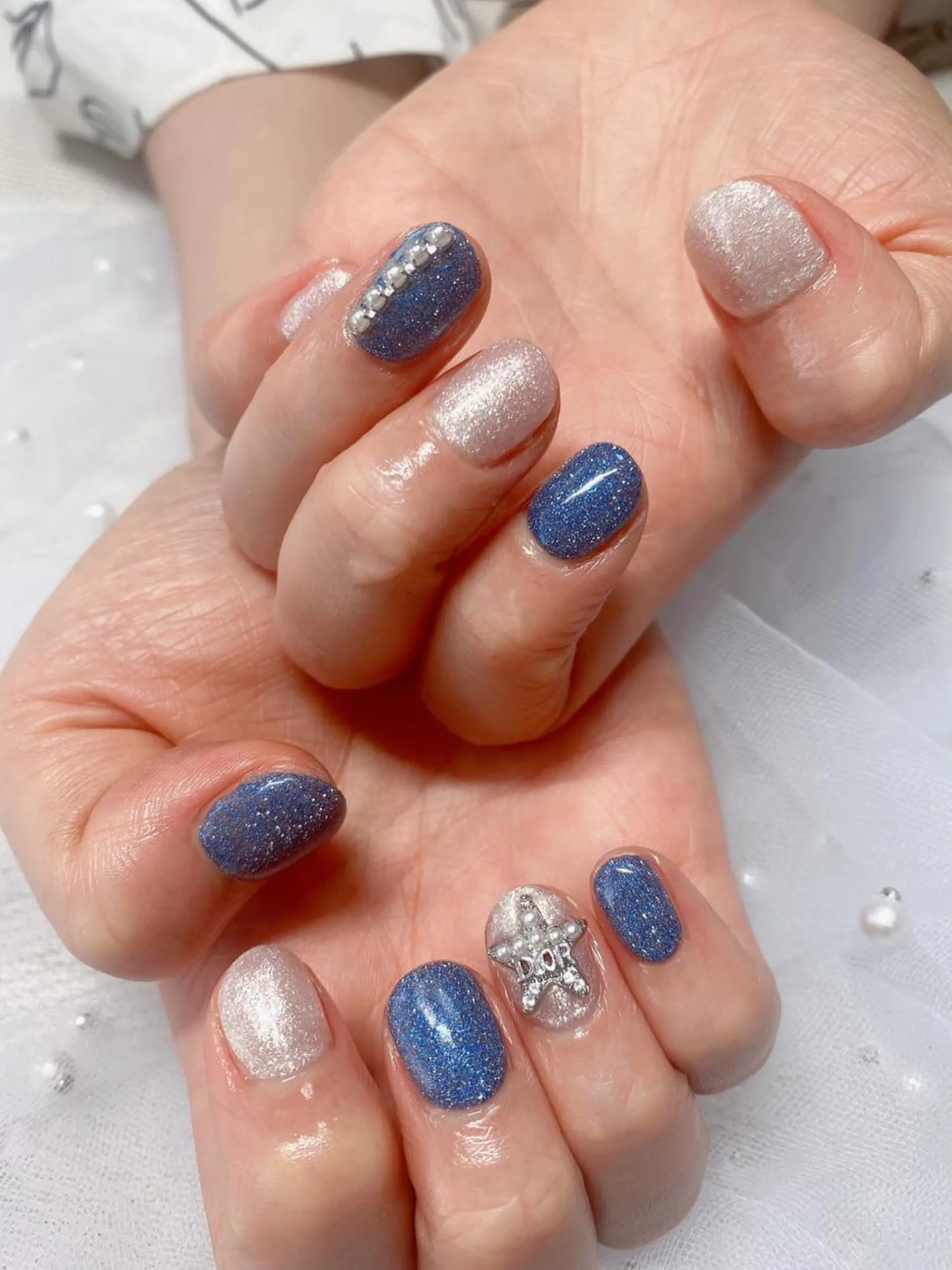 ネイル ブルー Jasmine nailsalon所属・ジャスミン ネイルサロンのネイルデザイン