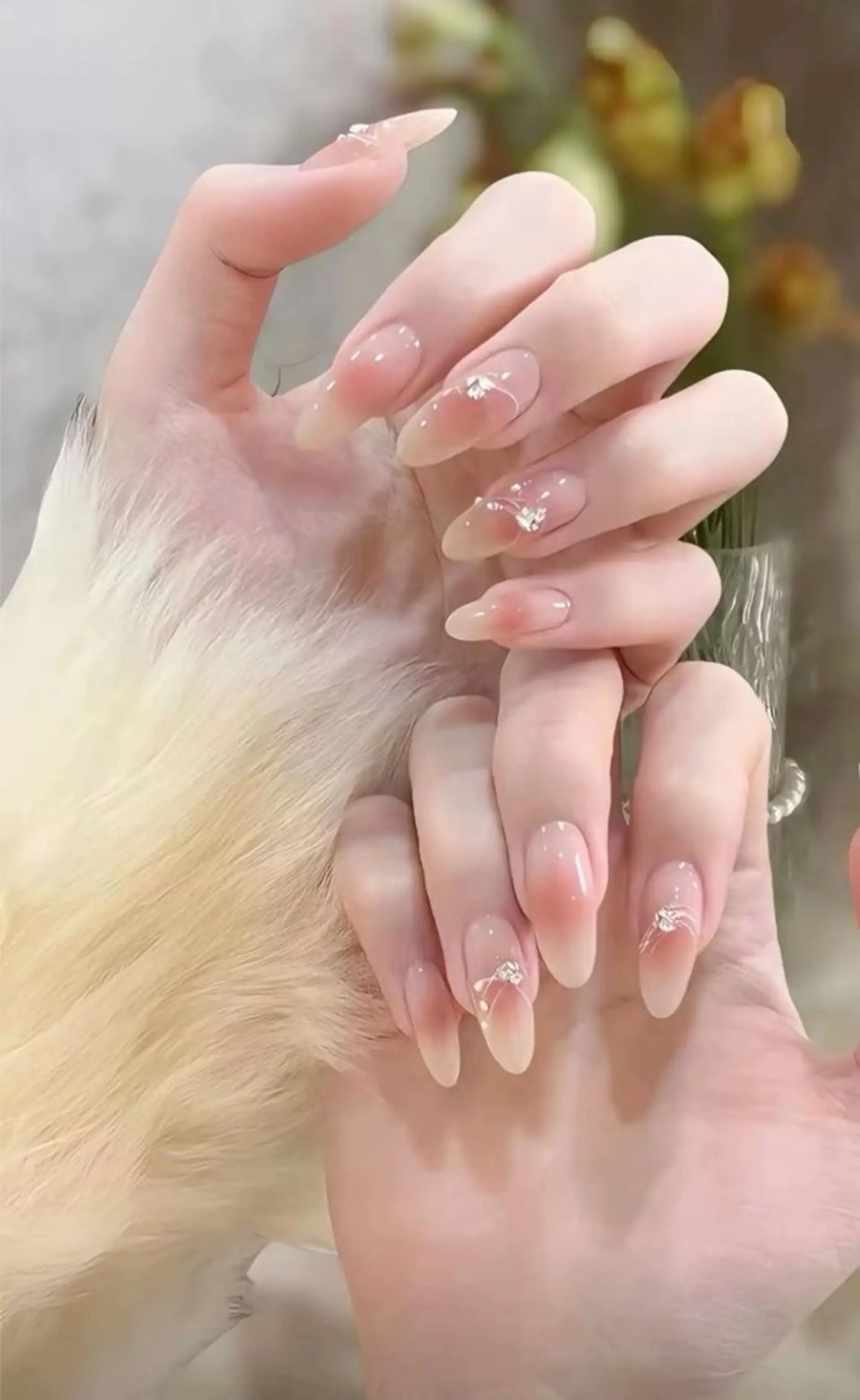 ネイル 長さ出し フレンチネイル グラデーション 卒業式 マグネットネイル ハンドネイル MIHANA SAKURAのネイルデザイン