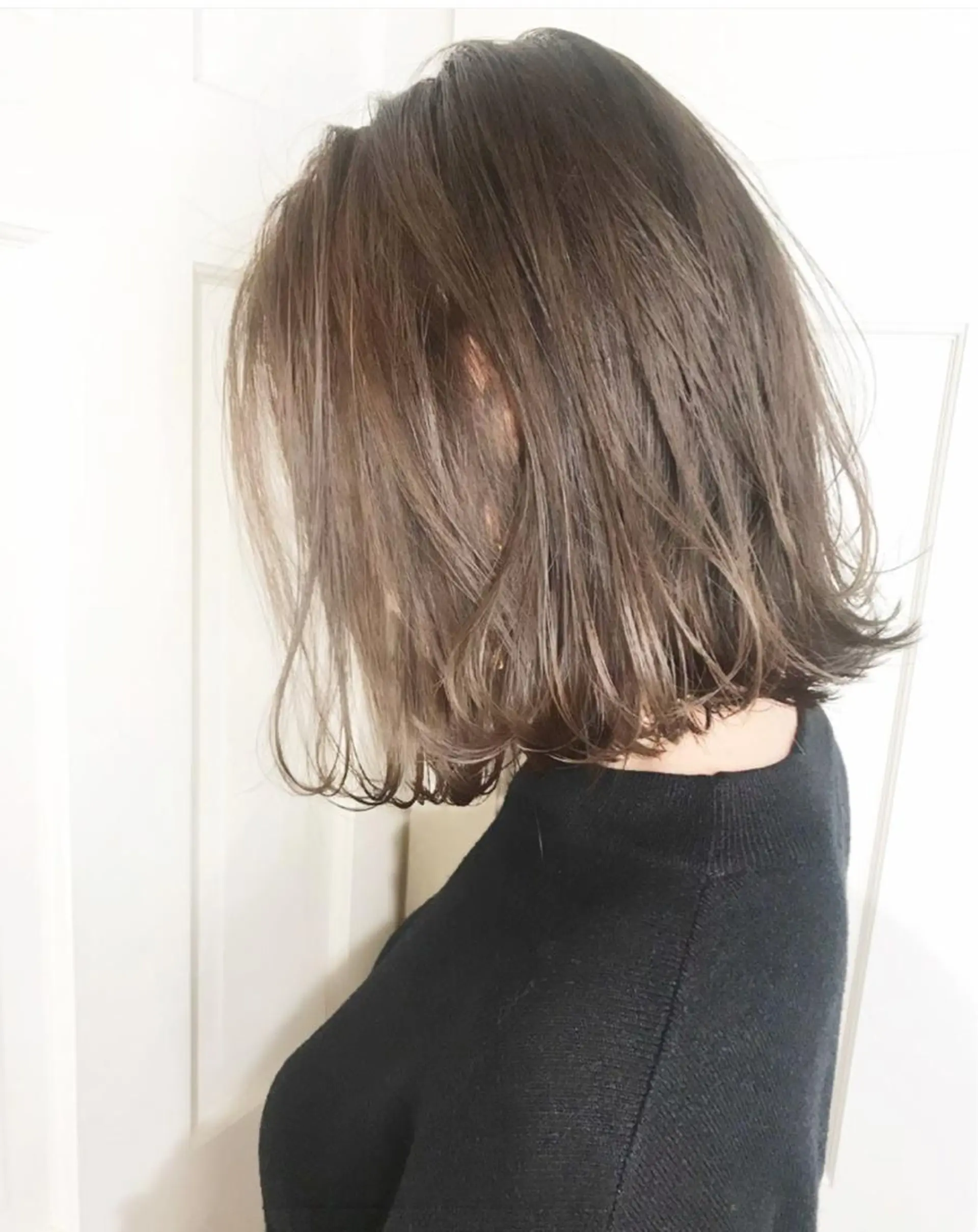 ミディアム カラー 切りっぱなしボブ ベージュカラー ボブ topstylist 芳賀みなみのヘアスタイル