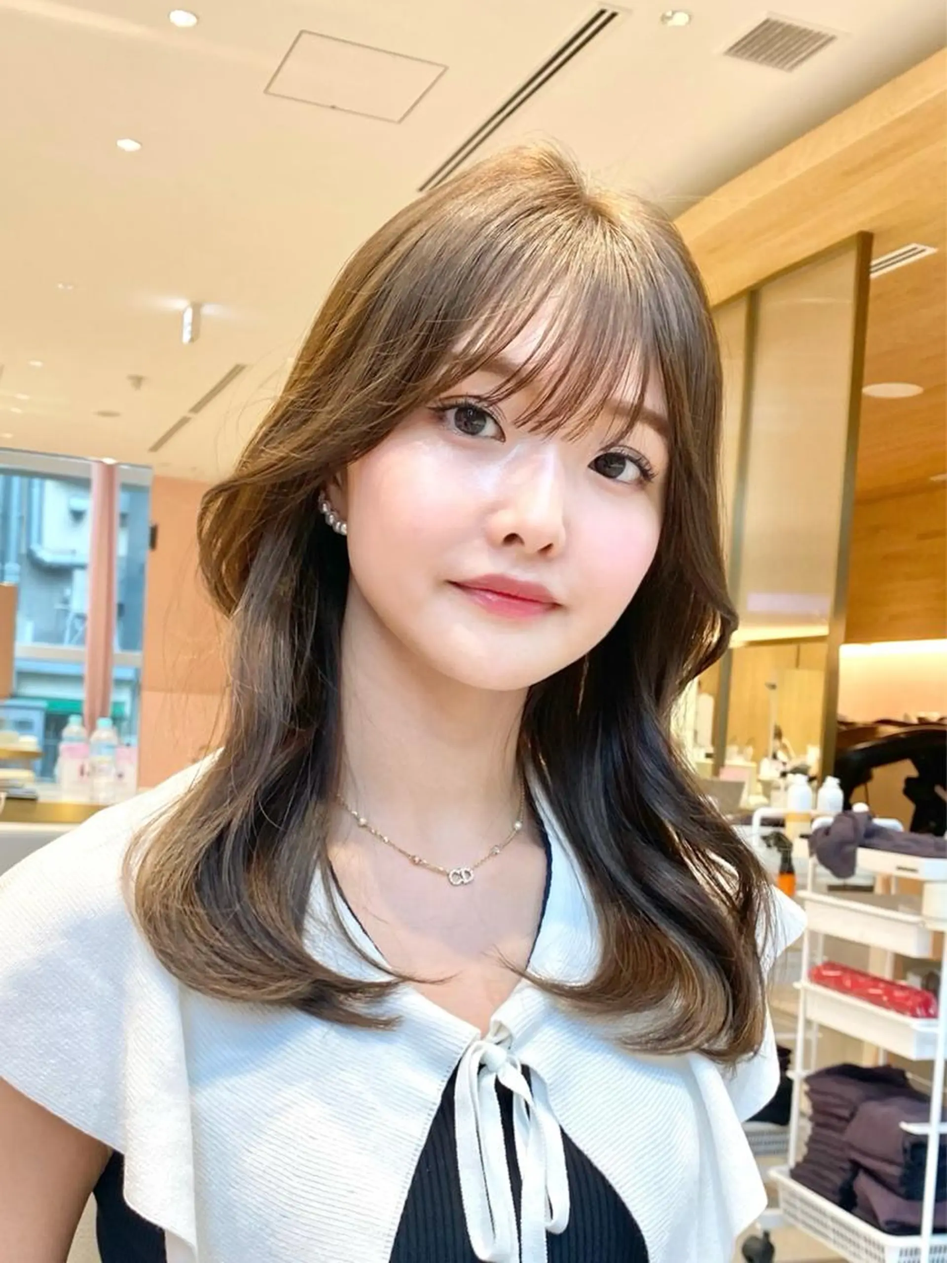 セミロング カット ヘアカラー トリートメント 韓国くびれレイヤー 🇰🇷はづきのヘアスタイル