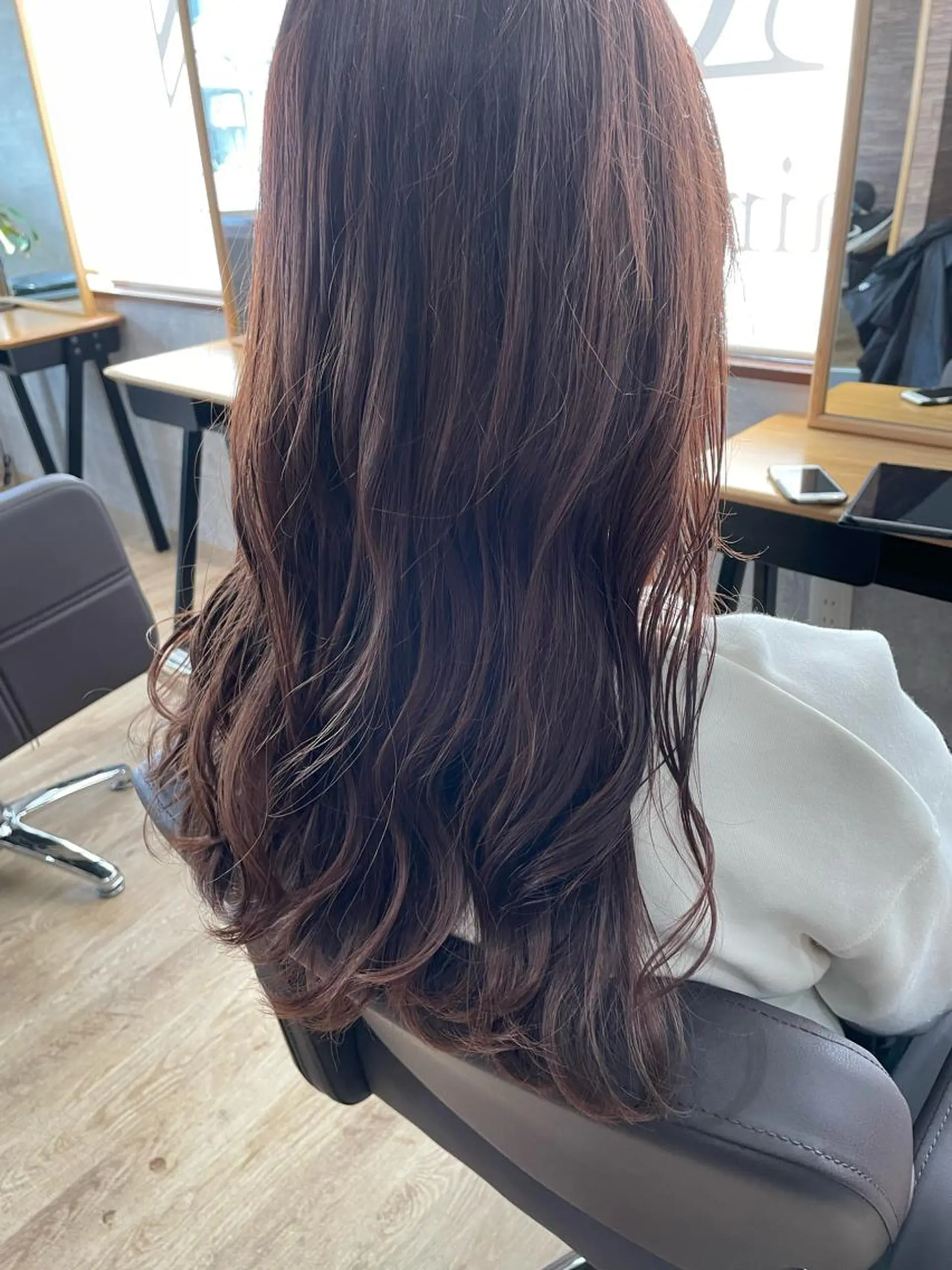 ロング カラー ブラウンカラー ピンクカラー ピンクブラウン 月200名以上担当 六甲徒歩30秒のヘアスタイル