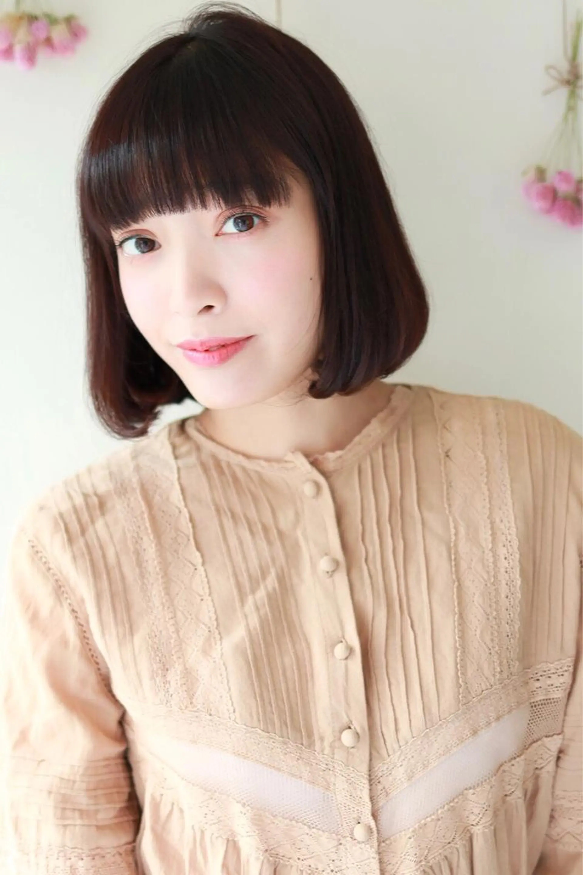 ミディアム パーマ ミディアムパーマ ボブ カット パーマ 齋藤 咲のヘアスタイル