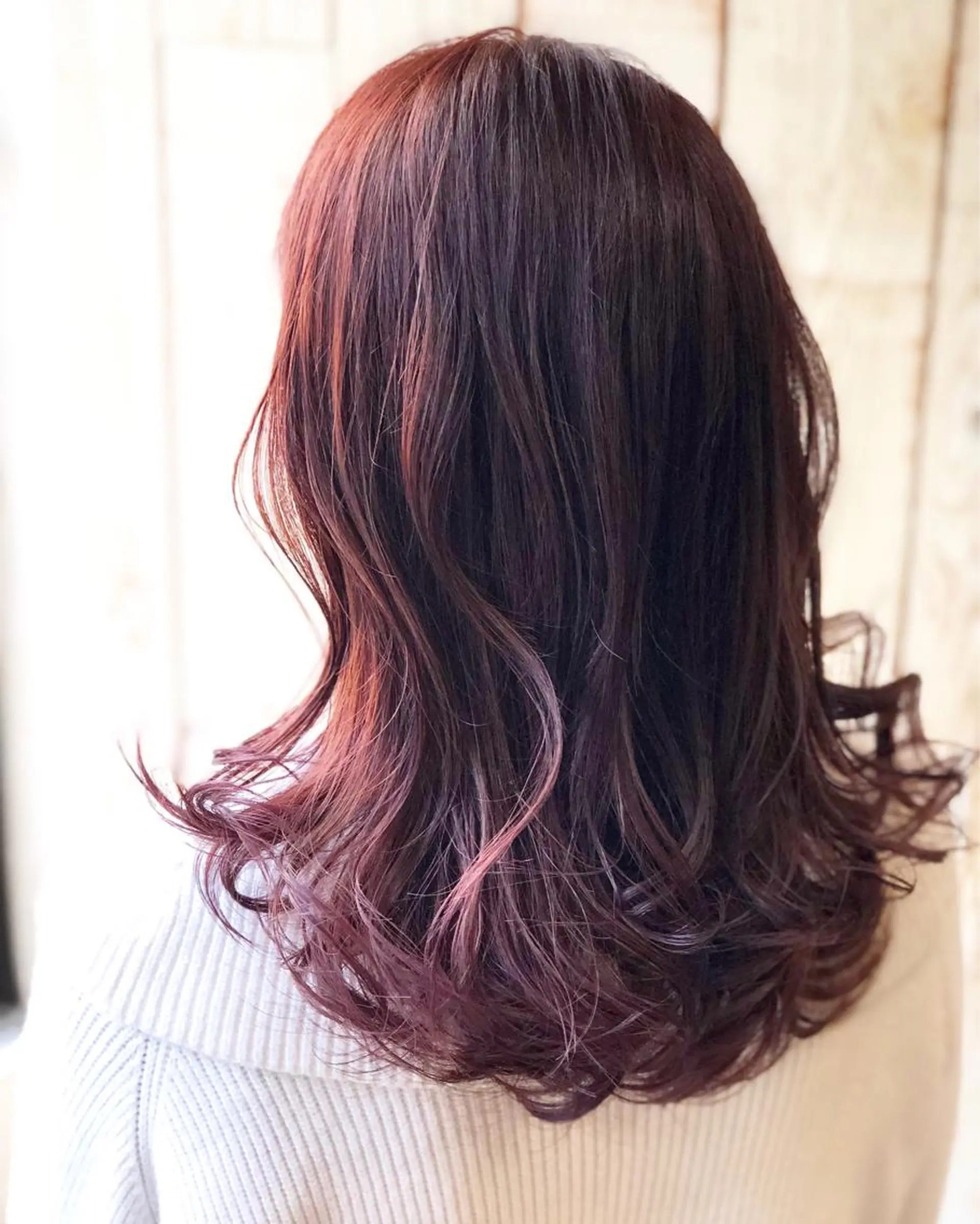 セミロング カラー イルミナカラー ピンクカラー トリートメント hair salon Ranun髪質改善のヘアスタイル