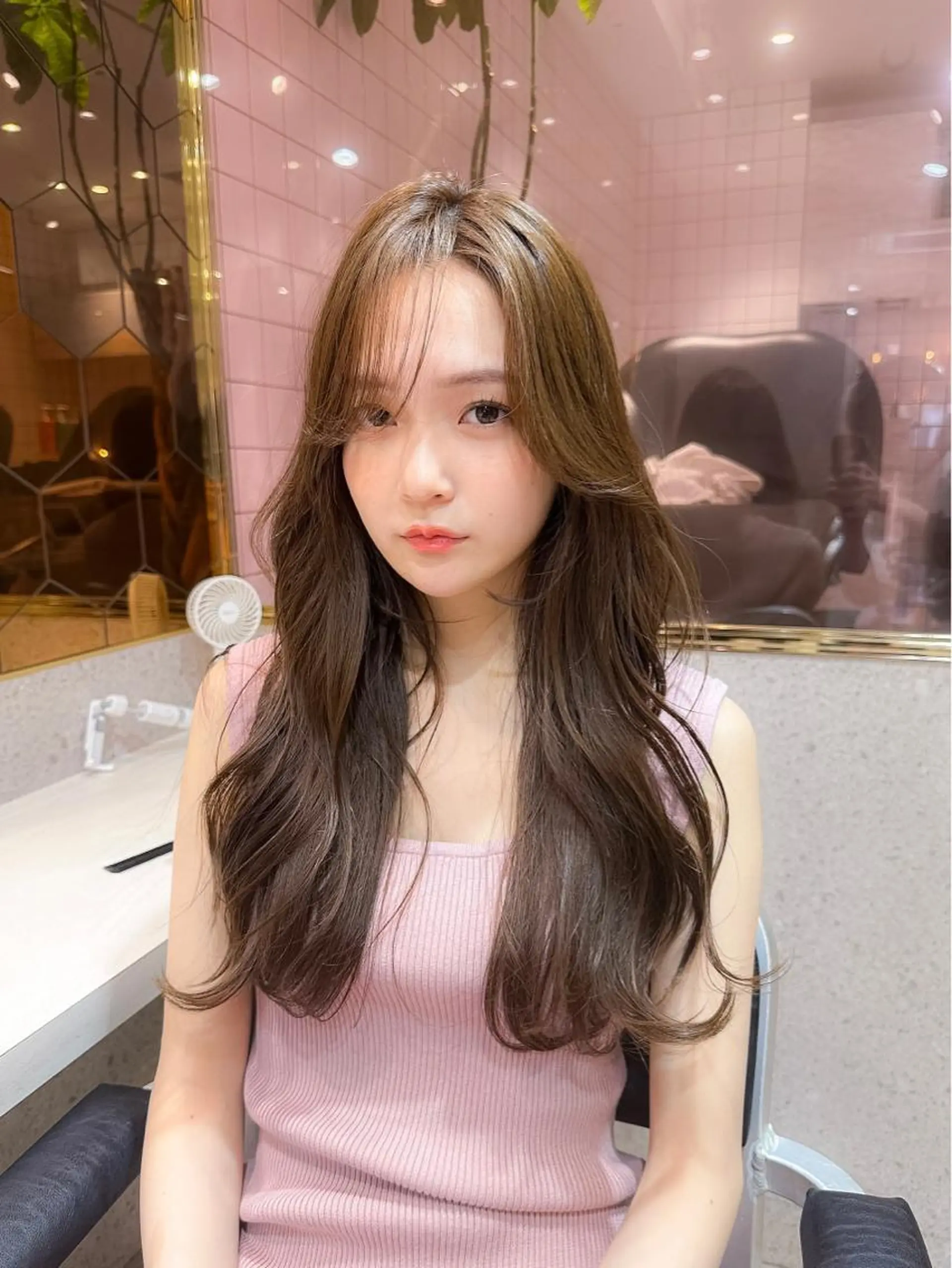 セミロング カラー カット トリートメント 新宿/韓国風レイヤー 髪質改善/渋谷直樹のヘアスタイル