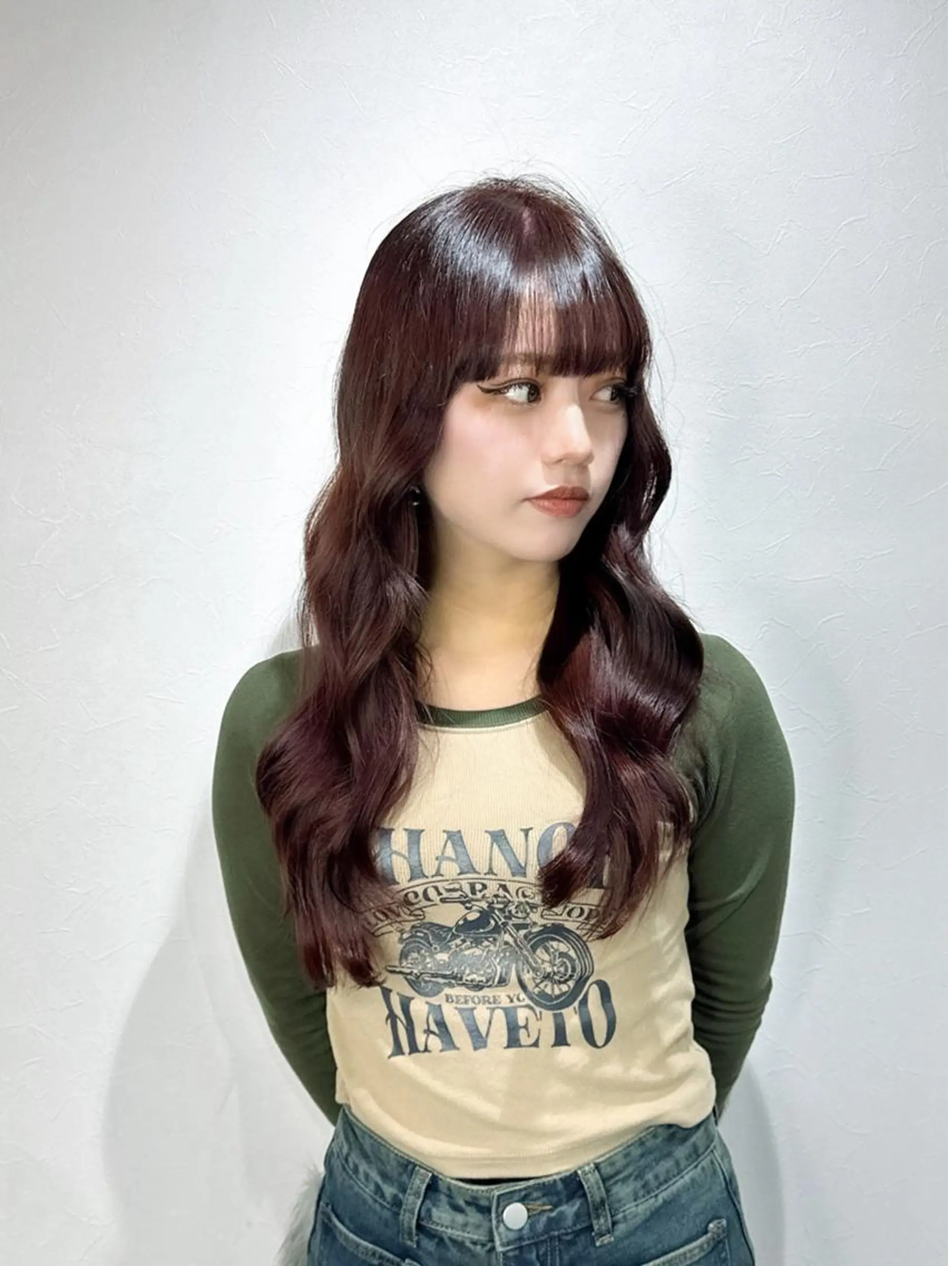 ロング ヘアカラー トリートメント 韓国レイヤーカット要 暗透カラー📓吉祥寺のヘアスタイル