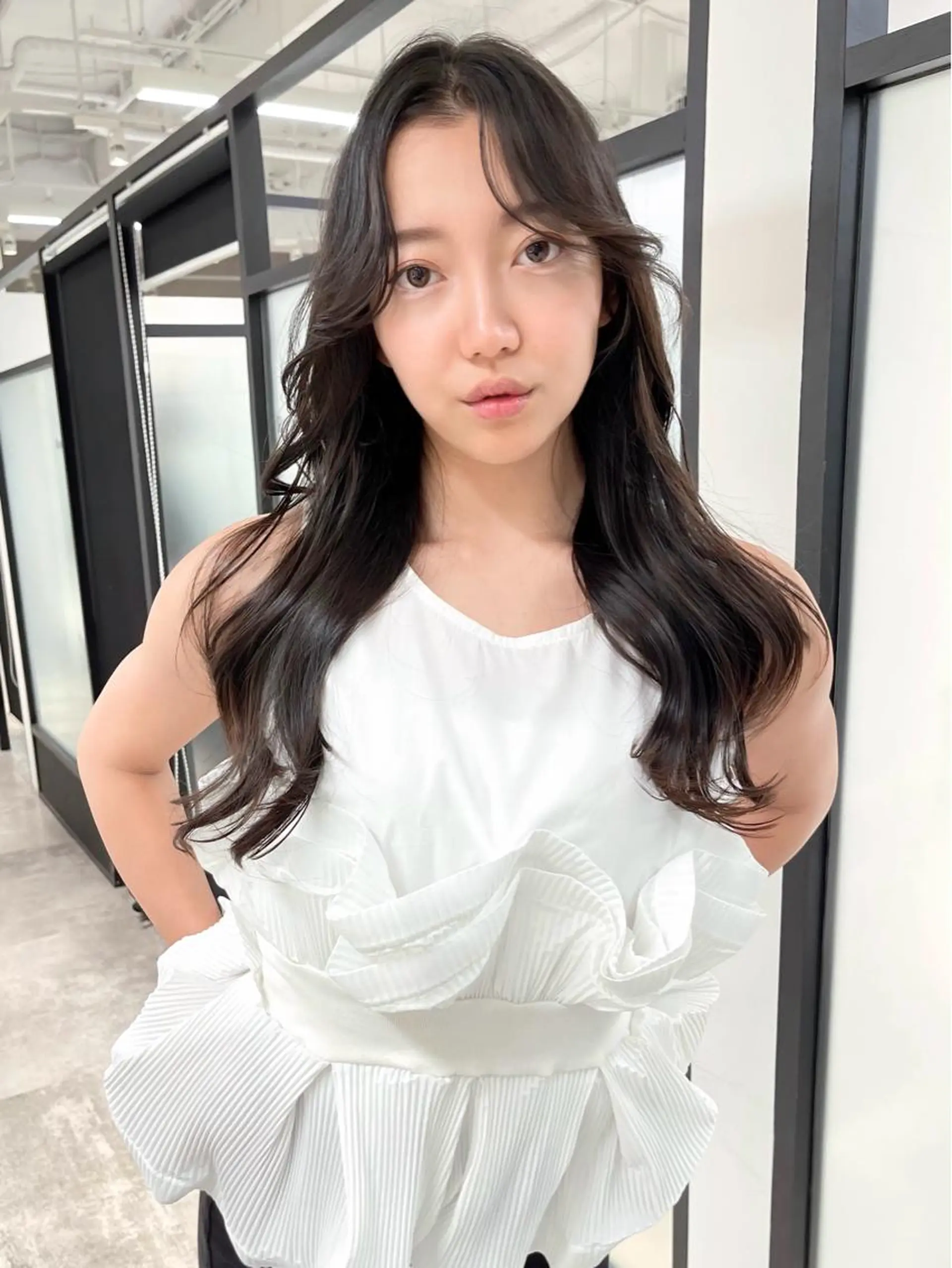 ロング 韓国風ヘア レイヤーカット カット ヘアカラー トリートメント 韓国レイヤーカット 髪質改善▫️水野有真のヘアスタイル