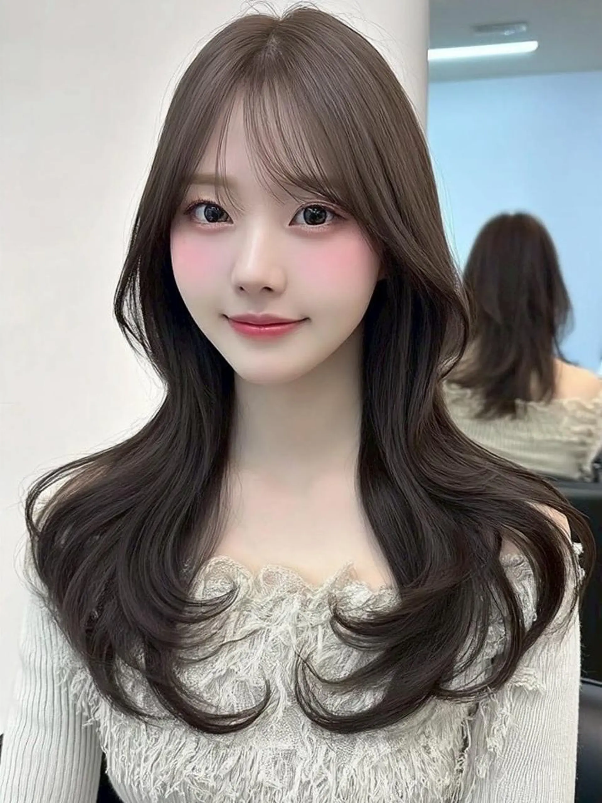 ロング 髪質改善 韓国風ヘア レイヤーカット 似合わせカット シースルーバング カット ヘアカラー Ayumu🦊 /京都/西院のヘアスタイル