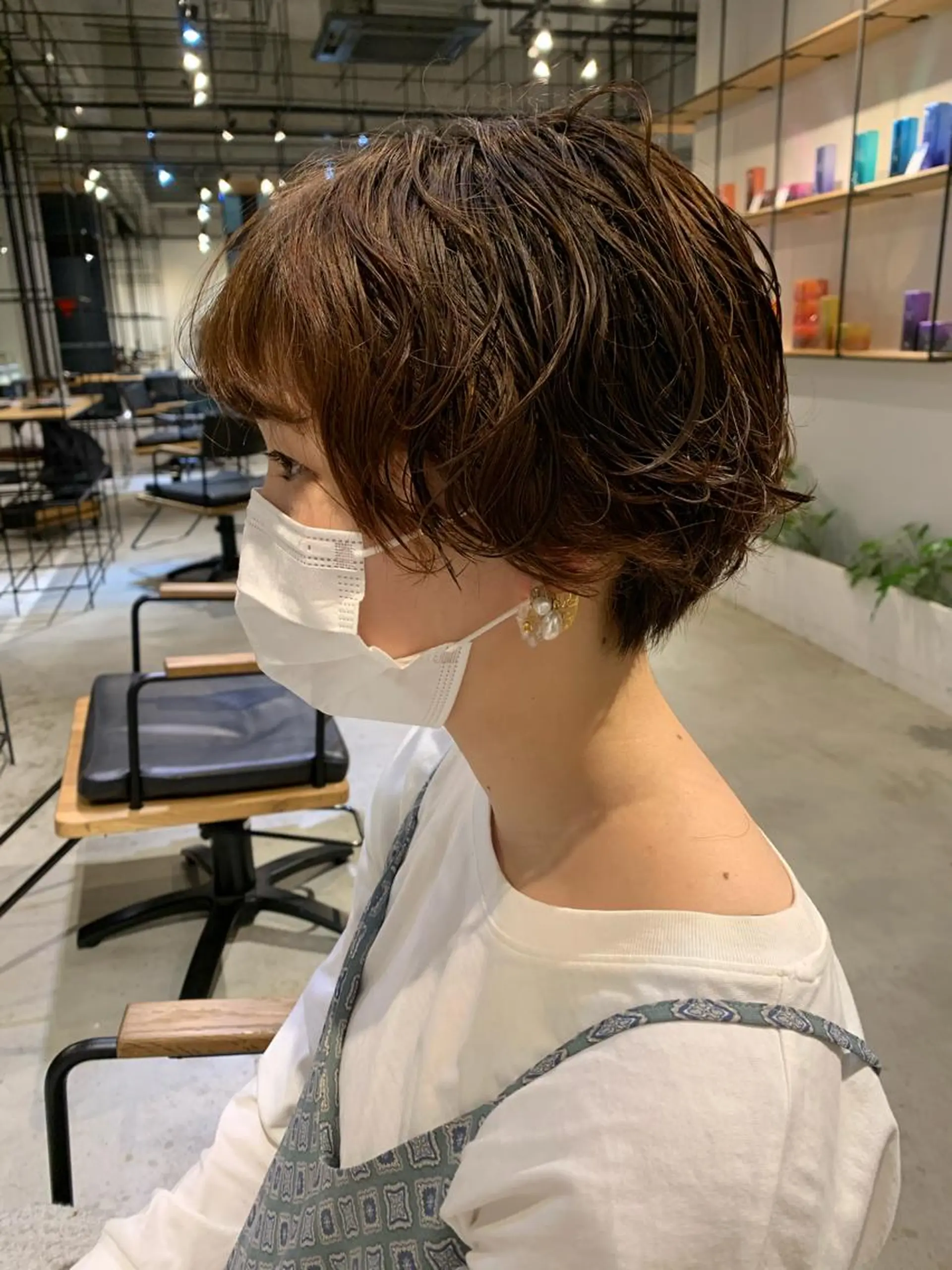 ショート パーマ ピンクベージュ/新潟 万代/高橋桃葉🍑のヘアスタイル