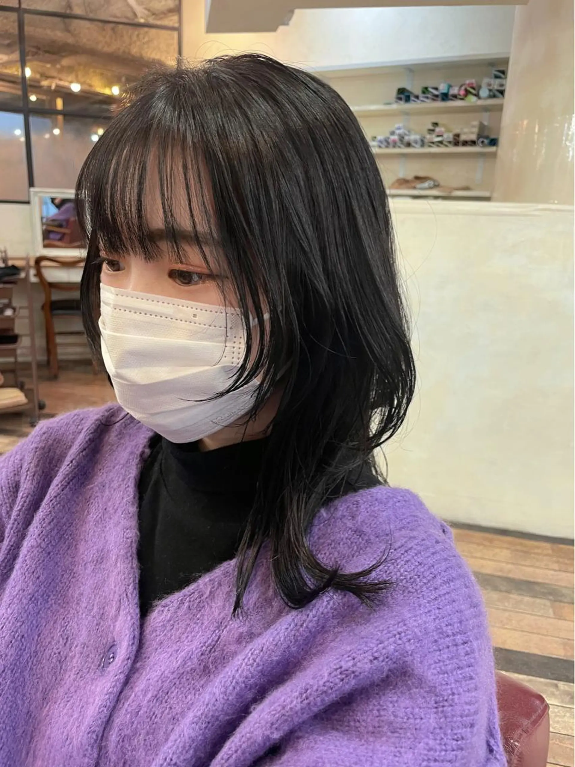 セミロング ウルフカット カット ヘアカラー トリートメント ウルフカット/ボブ りなのヘアスタイル