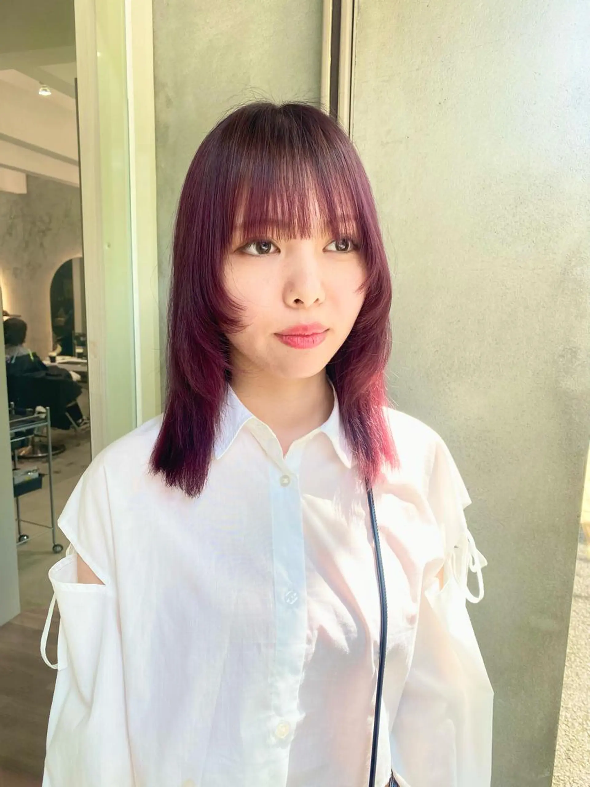 ミディアム カラー ブリーチ ブリーチなしカラー トリートメント ヘアカラー トリートメント SHICENEケイ レイヤーカット🦋のヘアスタイル