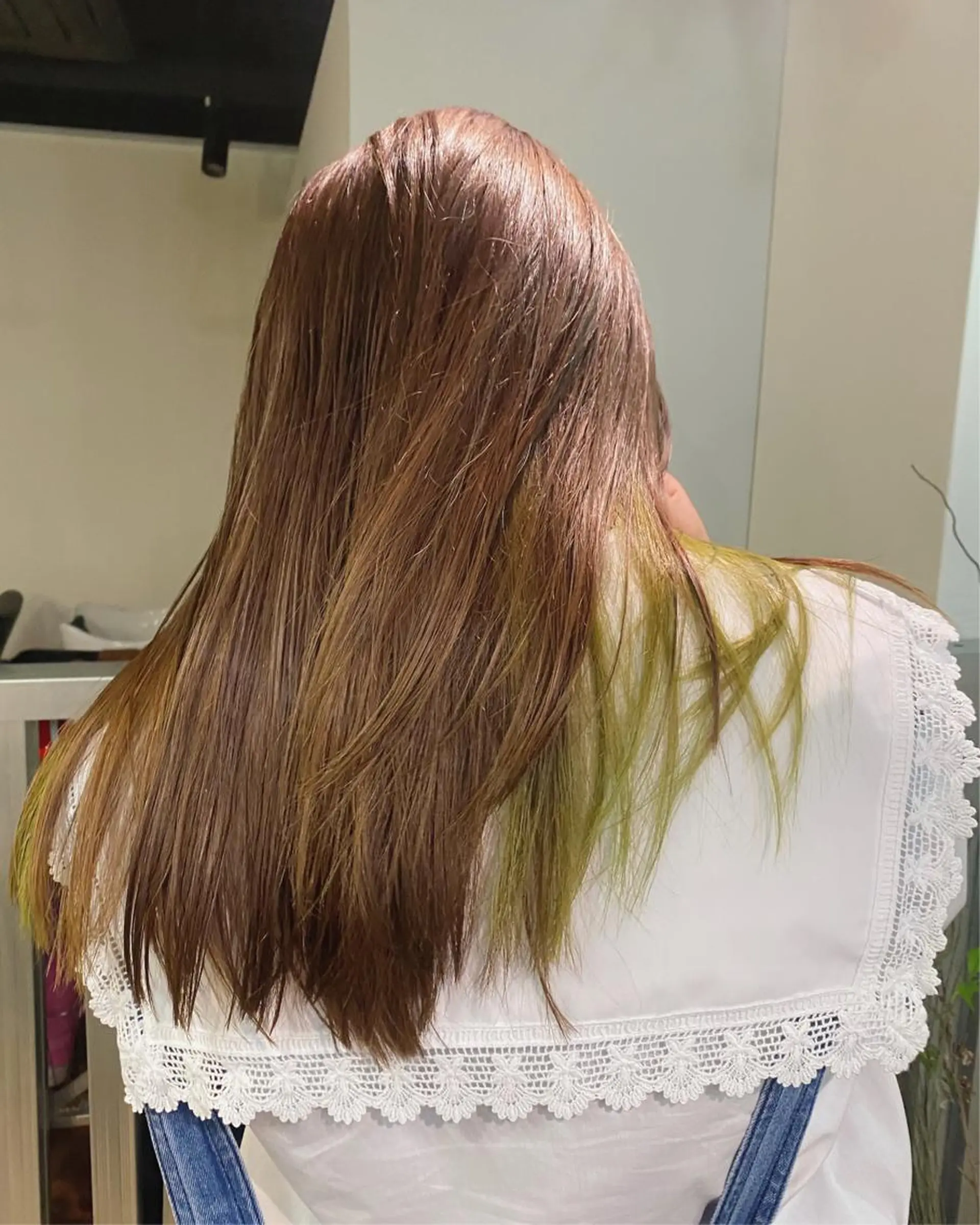 ロング カラー ヘアアレンジ ブラウンカラー オリーブブラウン イエローカラー GIVET (ジヴェ)所属・撮影モデル募集 🦋soemikaのヘアスタイル