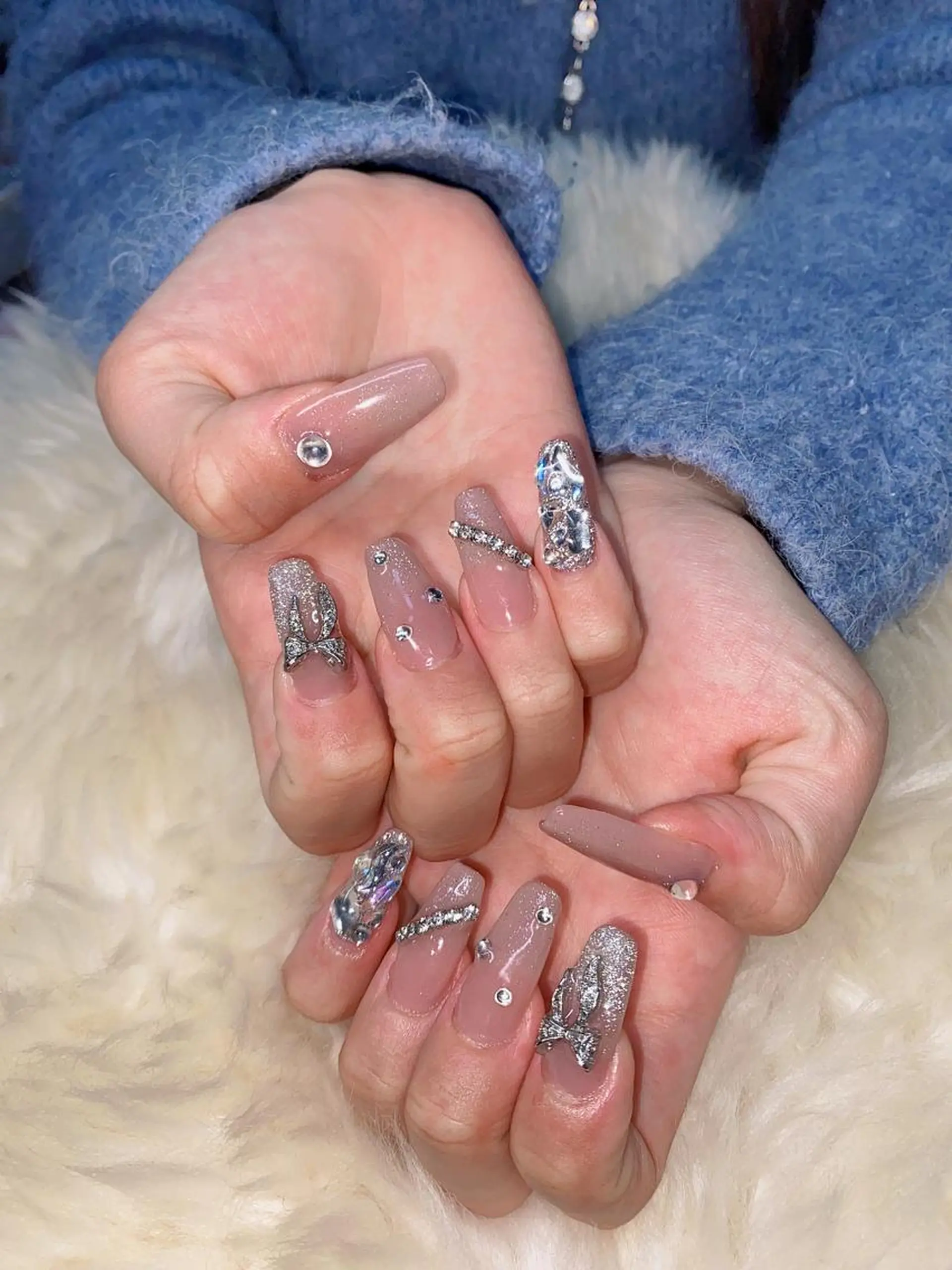 ロング ハンドネイル ハンドケア 💜MIYA nail川崎店のネイルデザイン