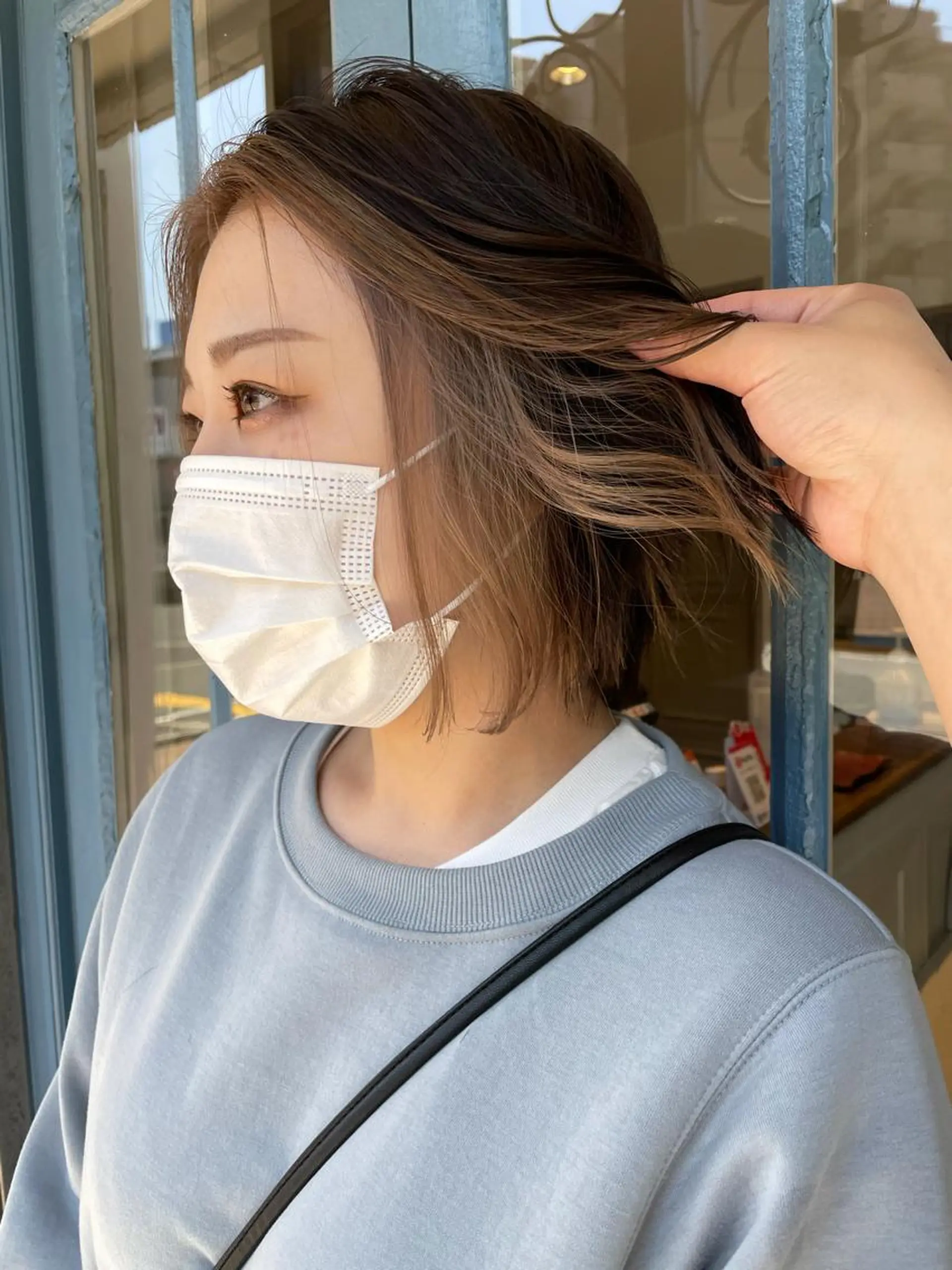 ショート ブリーチ毛矯正.髪質 改善.髪にドラマをのヘアスタイル