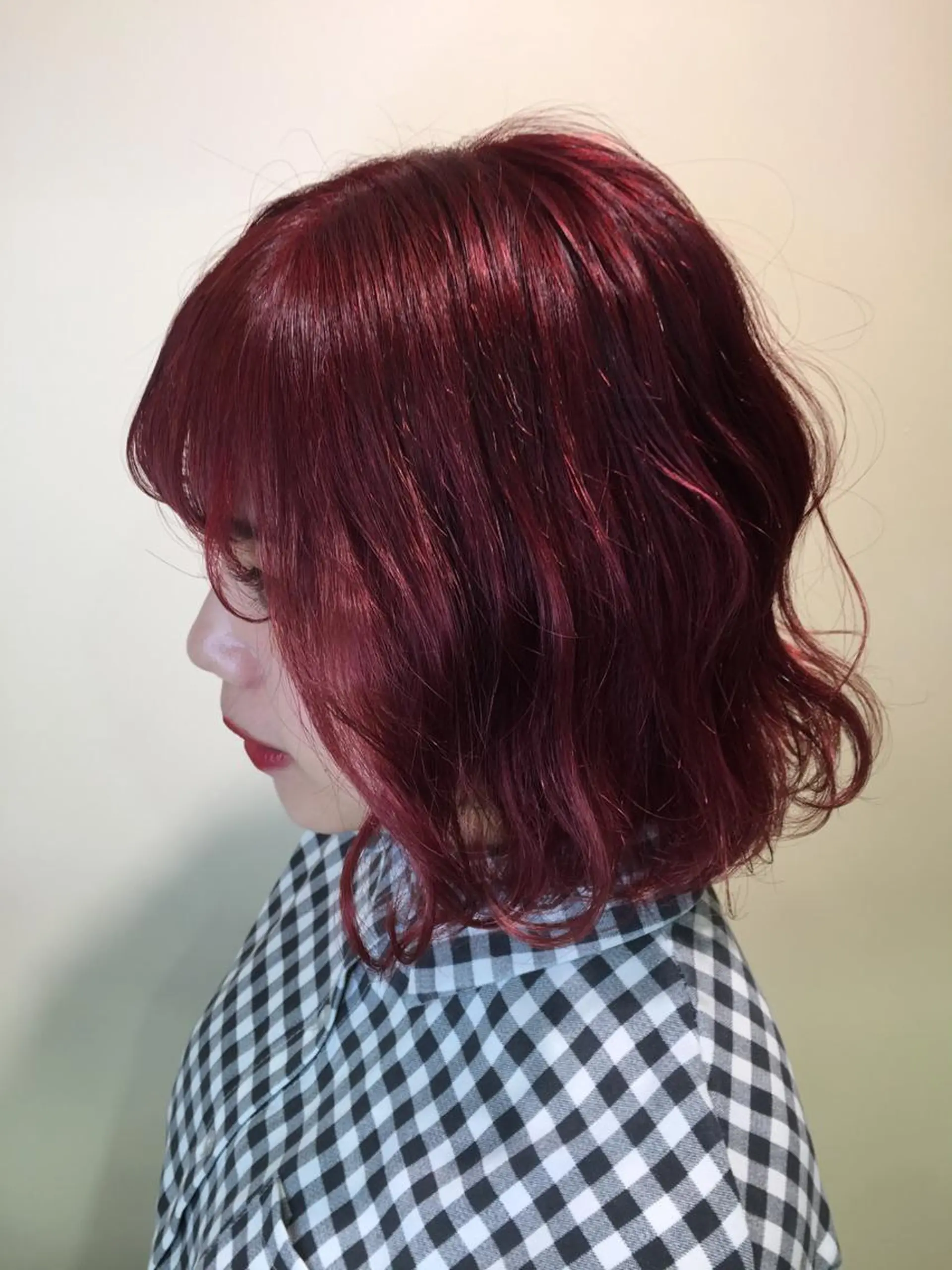 セミロング カラー レッドカラー 🌻Insta指名 NO.1🌻Shoのヘアスタイル