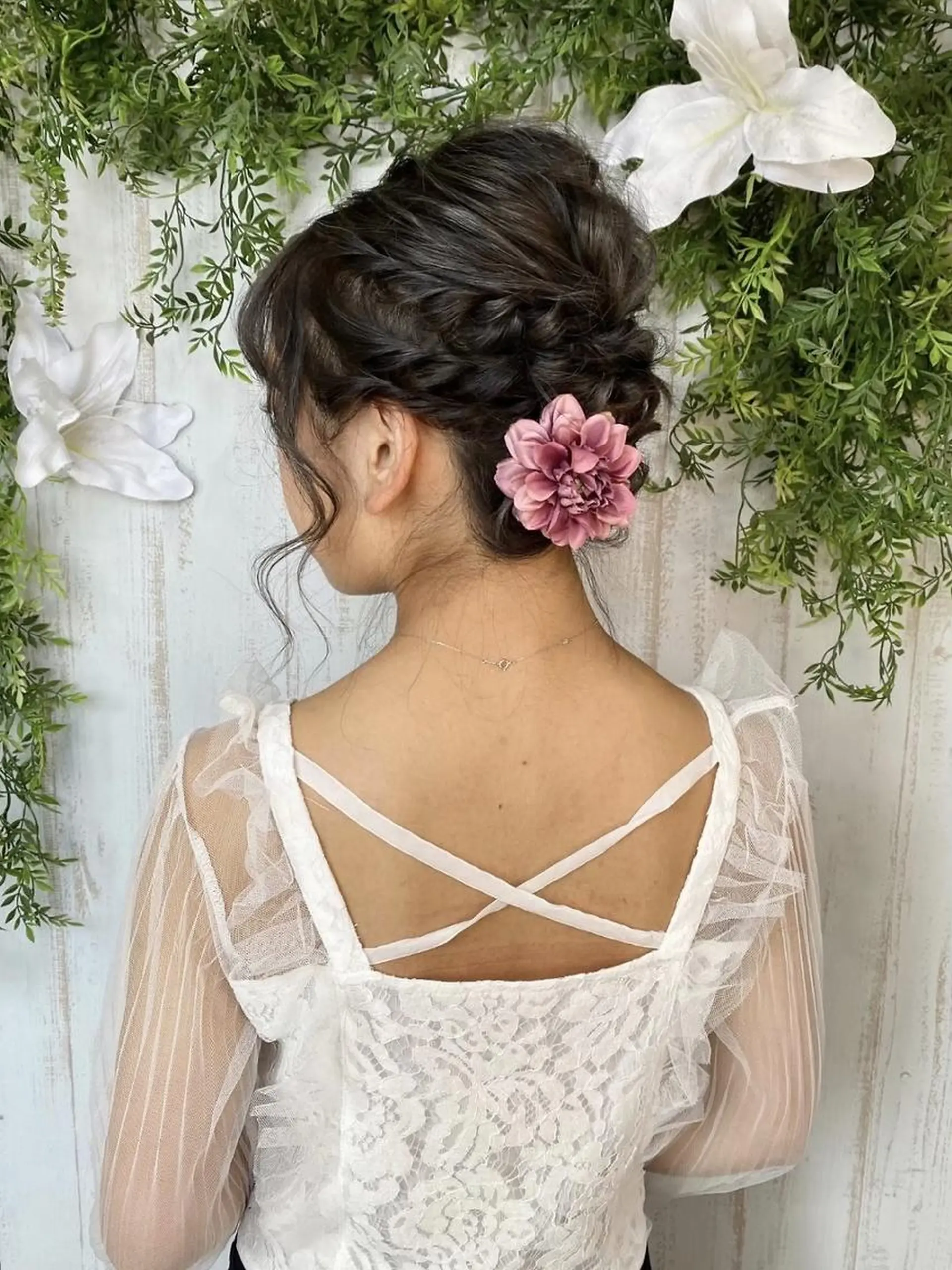 ロング カラー ヘアアレンジ チビ編み込みエクステ シールEXどぅ〜すのヘアスタイル