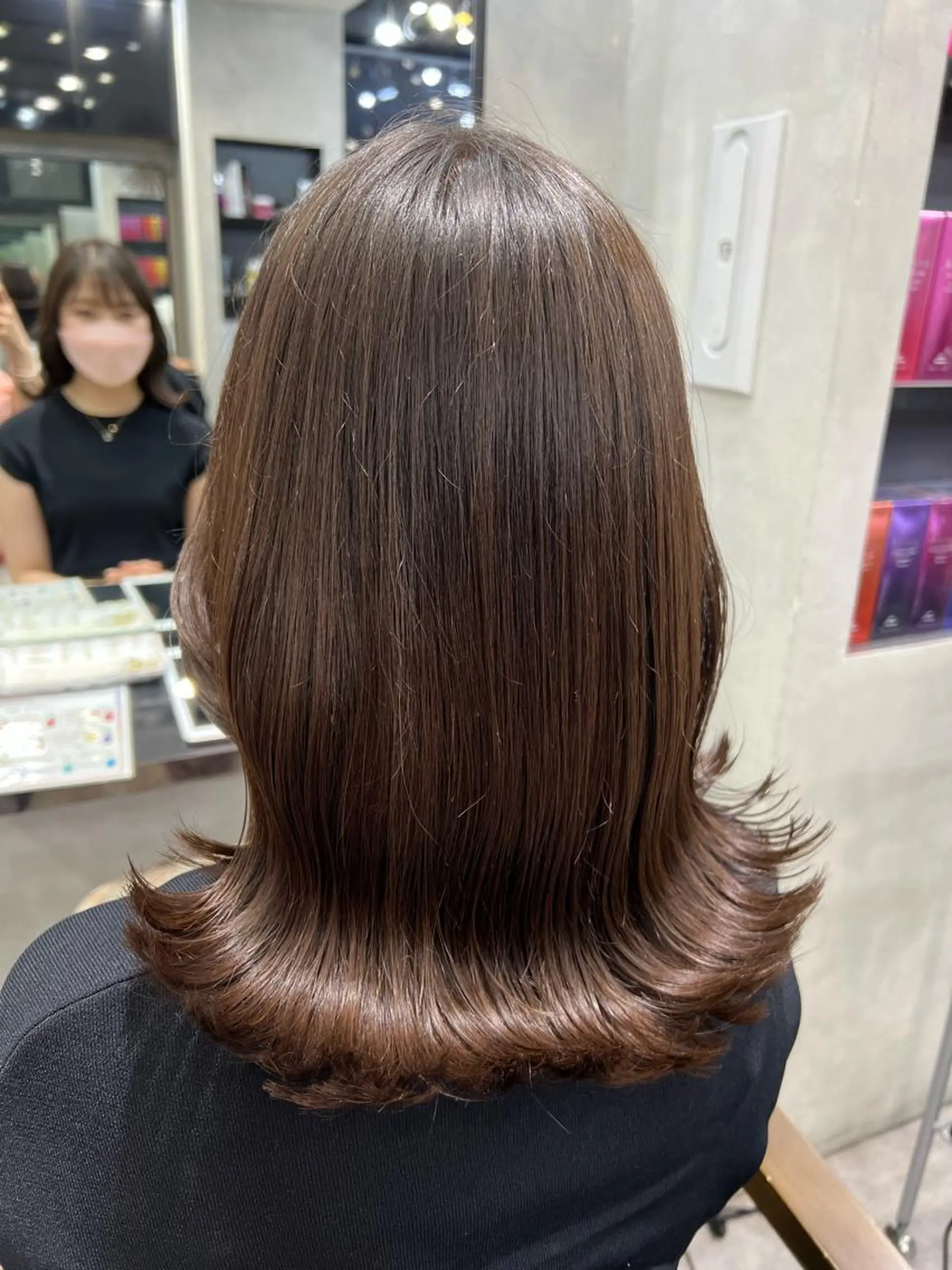 ミディアム カラー ヘアアレンジ カット ヘアカラー トリートメント SALOWIN Frente店所属・個室で似合わせ好印象 🧡外山弥千代のヘアスタイル