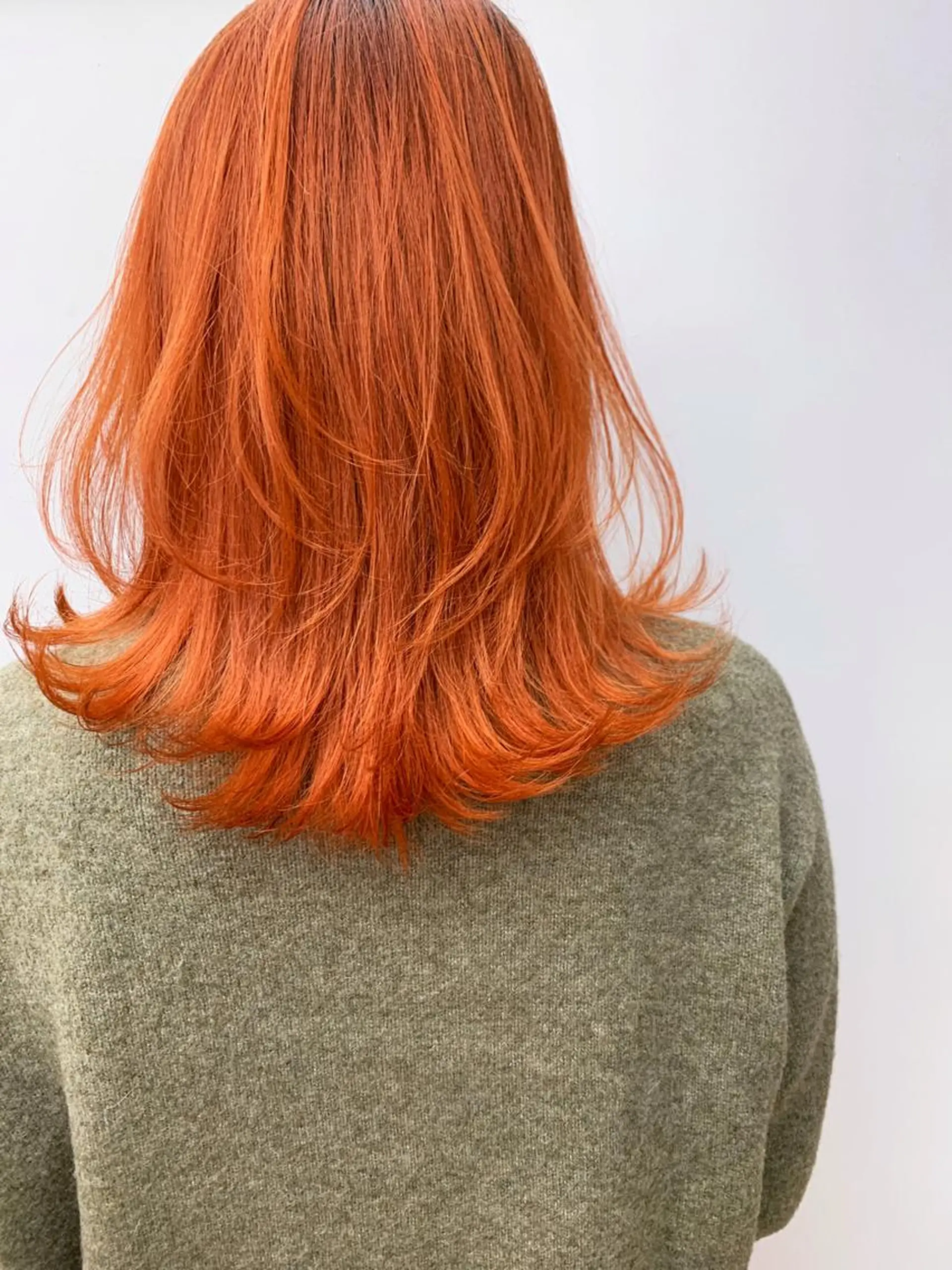 ミディアム カラー オレンジ カット パーマ ヘッドスパ Deseo 髪質改善 店長🫧ダイトのヘアスタイル