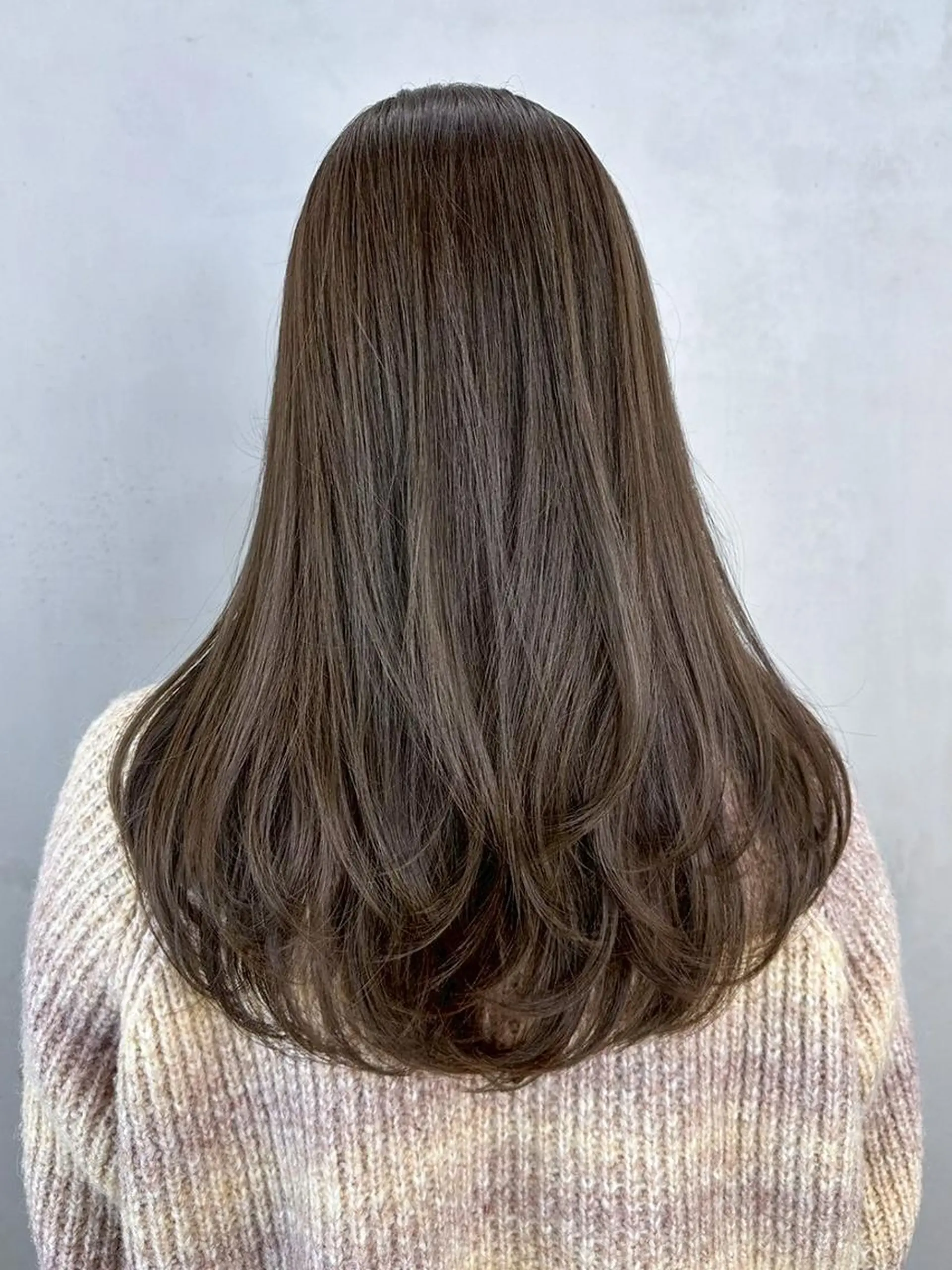 カラー セミロング くびれヘア 顔まわりレイヤー 顔周りカット 韓国風ヘア レイヤーカット カット ヘアカラー トリートメント ITbyALBUM 藤沢店のヘアスタイル