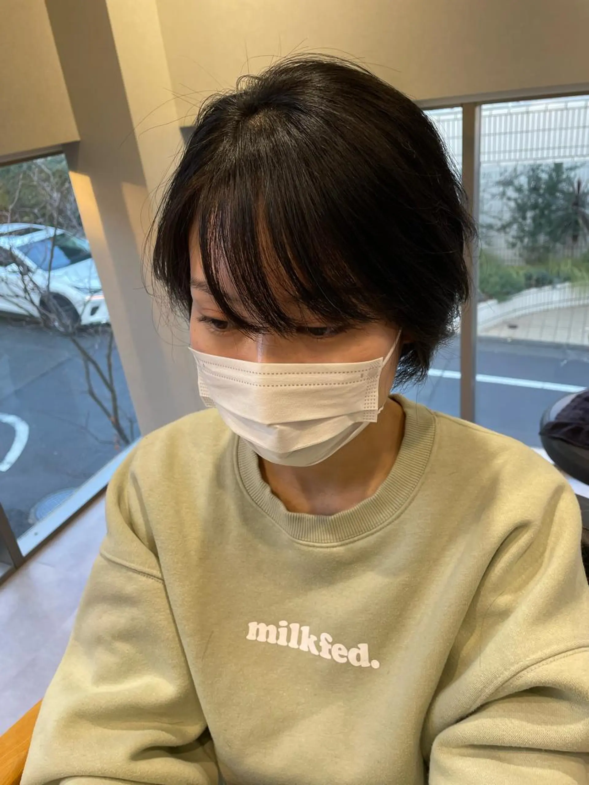 ショート アッシュ 韓国風カラー ボブ 髪質改善 韓国風ヘア カット 韓国風/オシャレ /縮毛矯正/滝口琴未のヘアスタイル