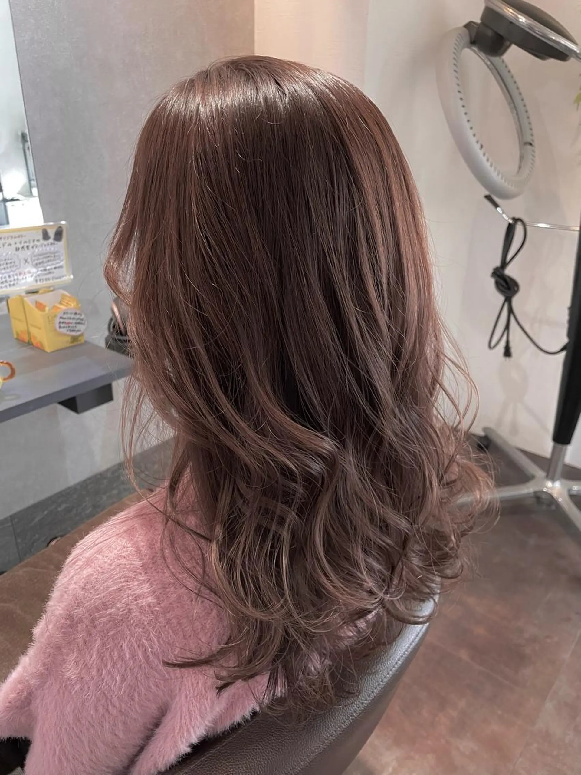 セミロング カラー ブリーチ グレージュ ブリーチなしカラー ピンクカラー カット ヘアカラー トリートメント eyl〜エイル〜所属・💎赤み消しカラー 特化型デザイナー💎のヘアスタイル