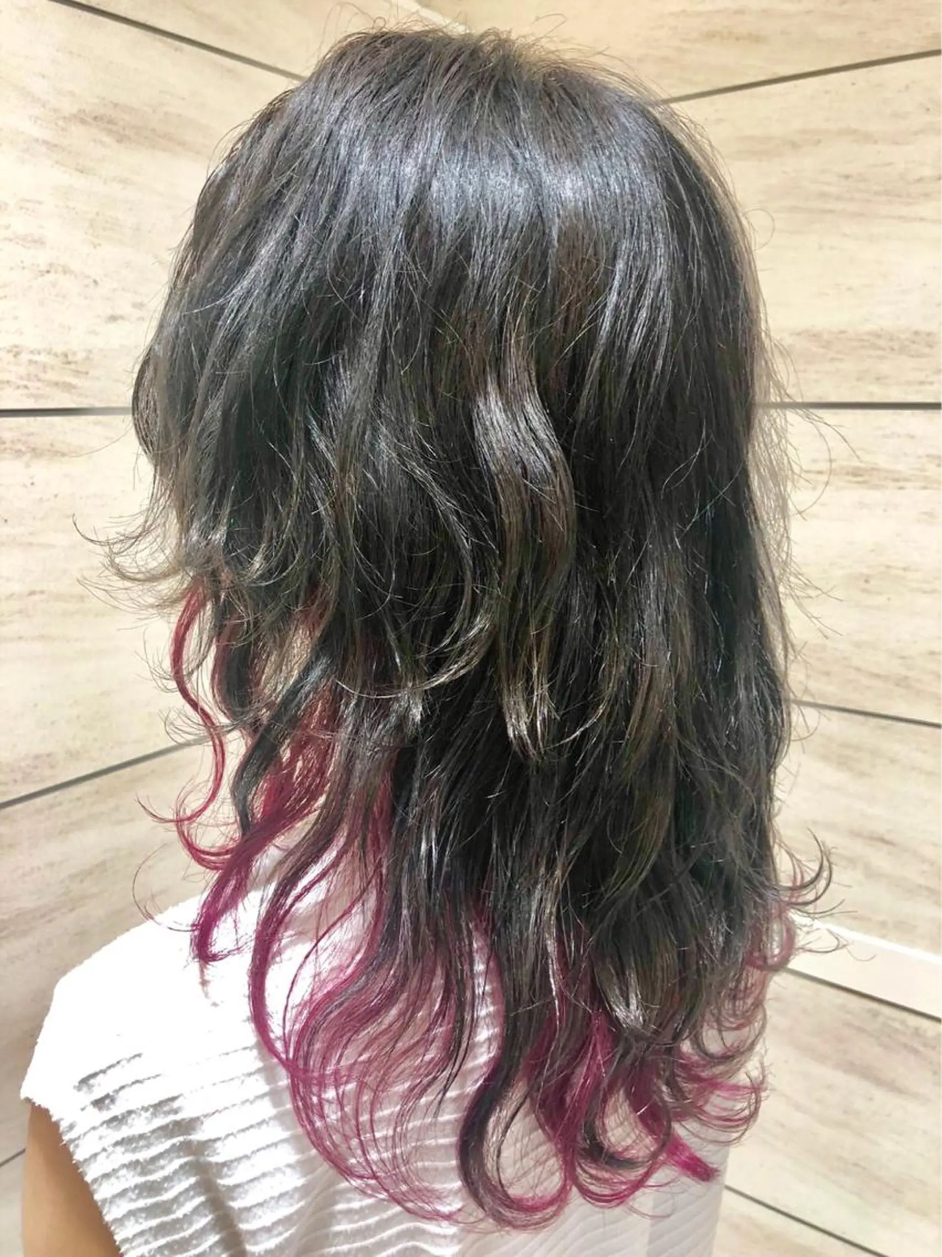 セミロング カラー ラブーケ中川中島店 クラタチカコのヘアスタイル