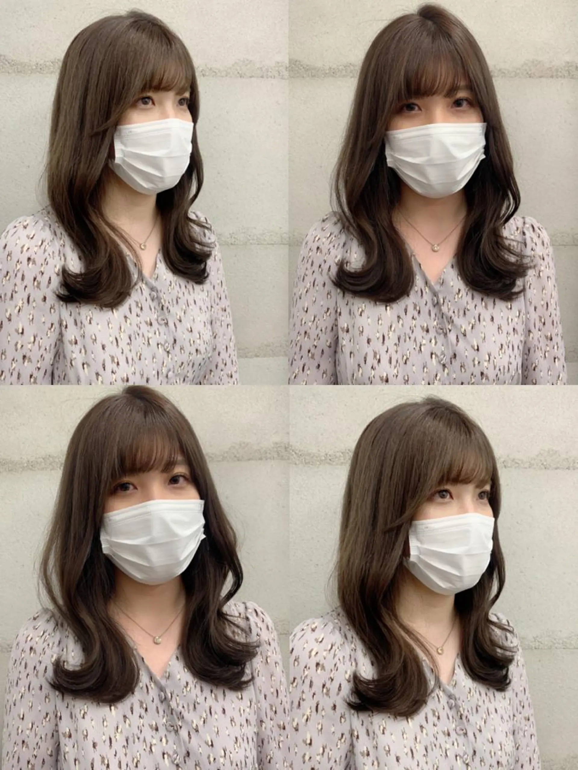 ミディアム カラー イヤリングカラー グレージュ インナーカラー くびれヘア 髪質改善 カット ヘアカラー トリートメント ヘッドスパ 透明感/オリーブ/ グレージュ/YUKAのヘアスタイル