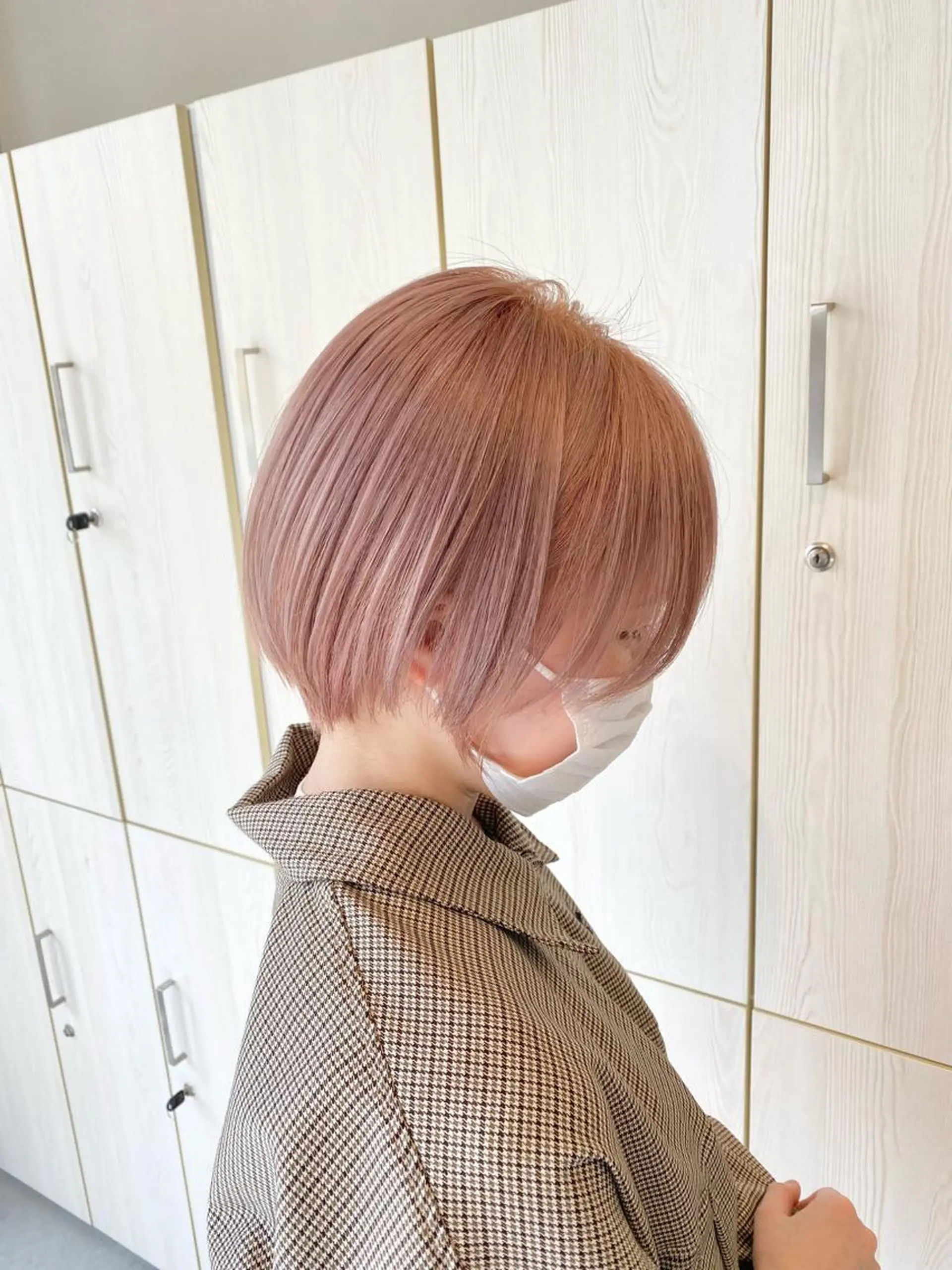ショート カラー ベージュカラー ピンクカラー ピンクベージュ カット ヘアカラー トリートメント ❄️中川 慎之介❄️のヘアスタイル