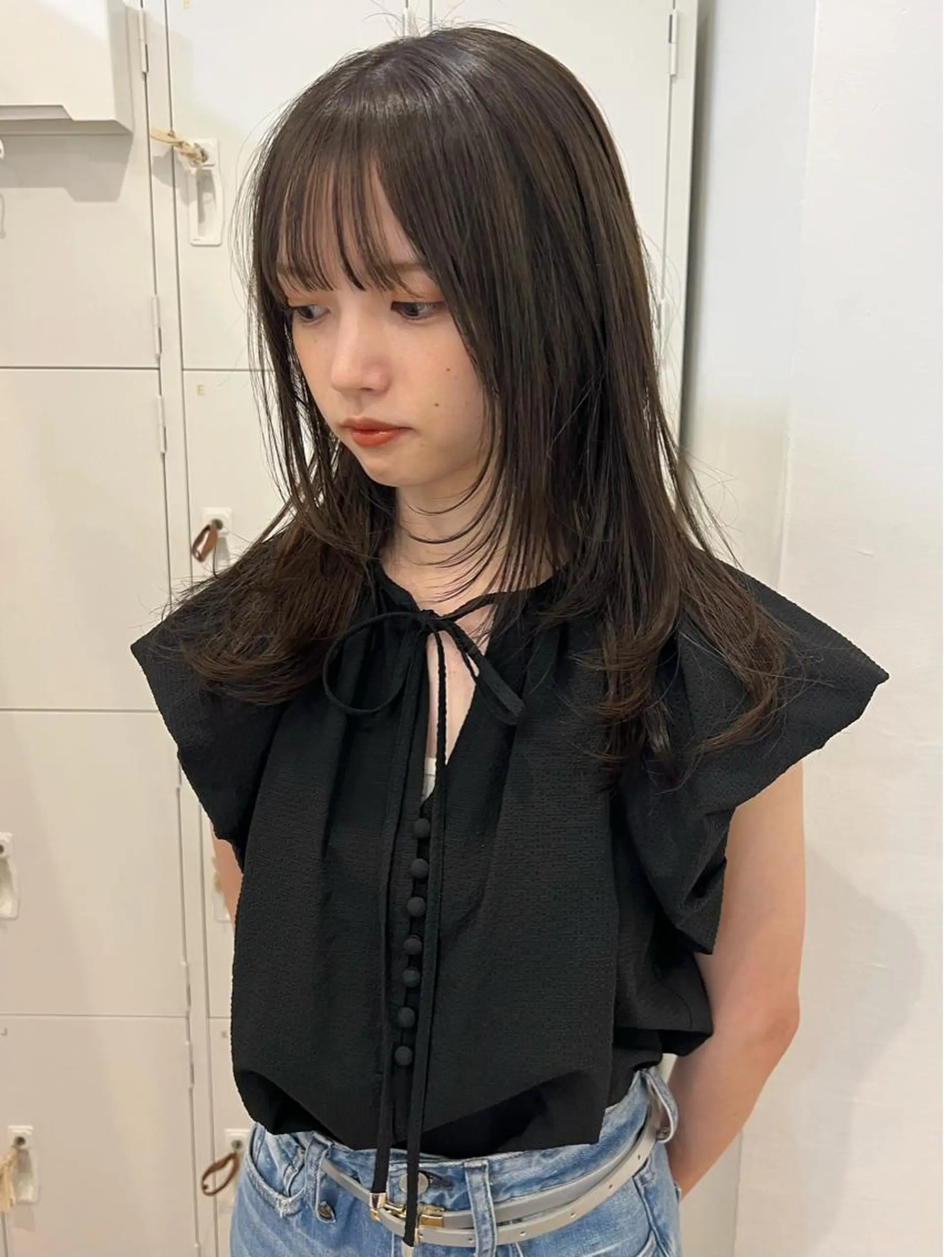 セミロング カラー レイヤーカット ボブパーマNo.1のヘアスタイル