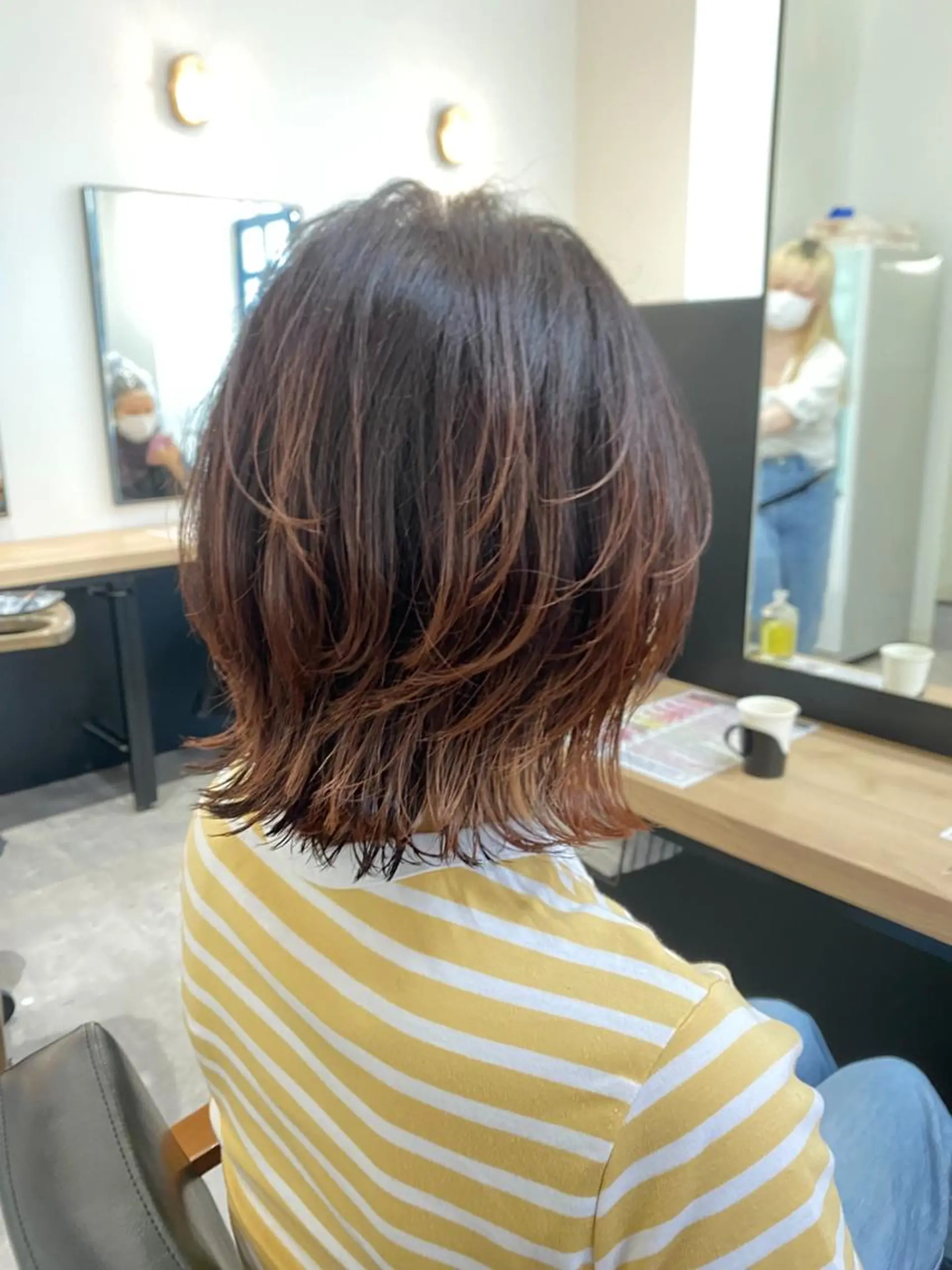 ミディアム ボブレイヤー ボブ レイヤーカット てんてん/ 天坂　有里のヘアスタイル