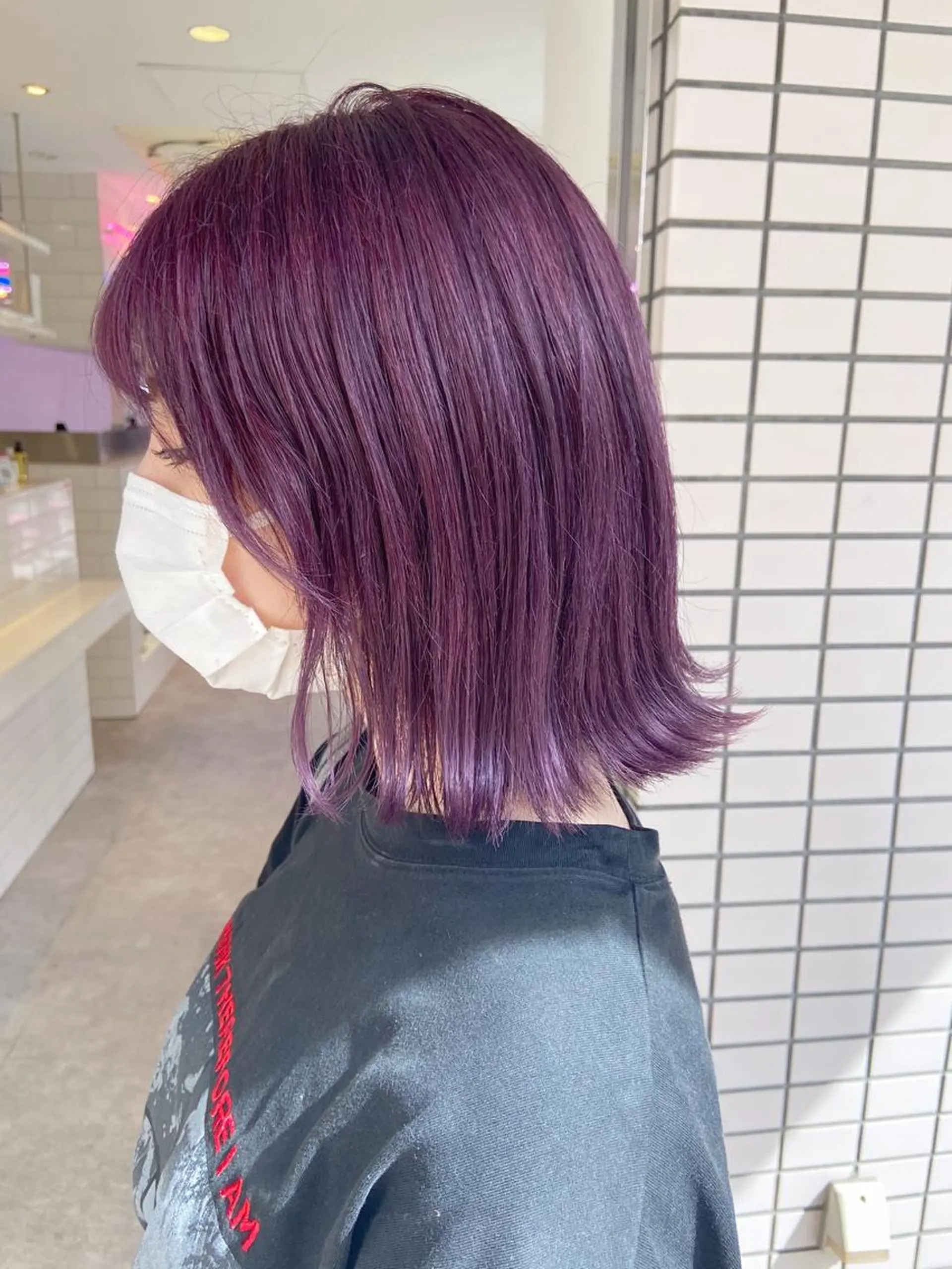 セミロング カラー パープルカラー GAME 天神所属・レイヤーカット指名 No.1💖マユカのヘアスタイル