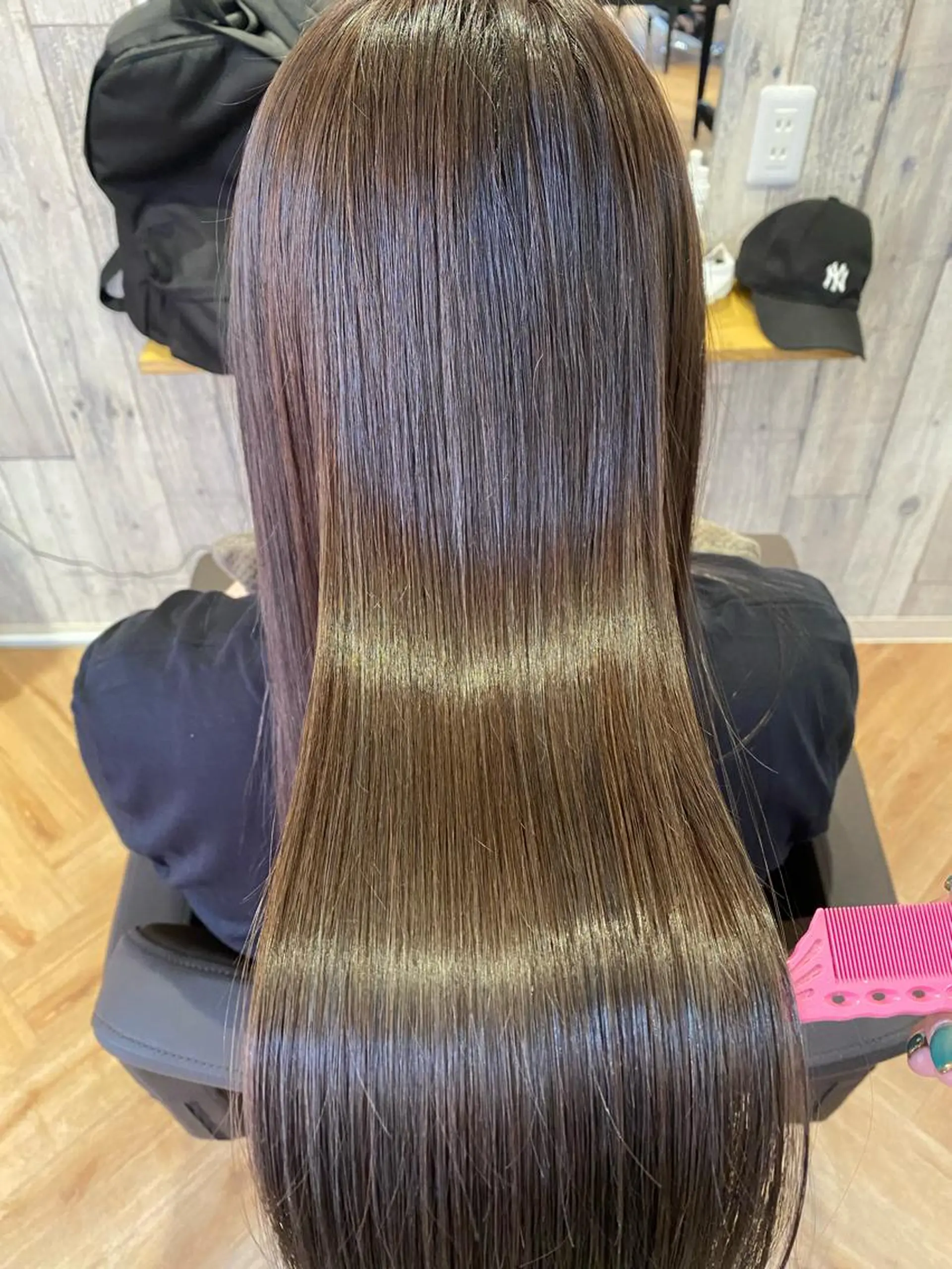 ロング カラー 韓国ヘア顔周りカット 艶髪ベージュtamaのヘアスタイル