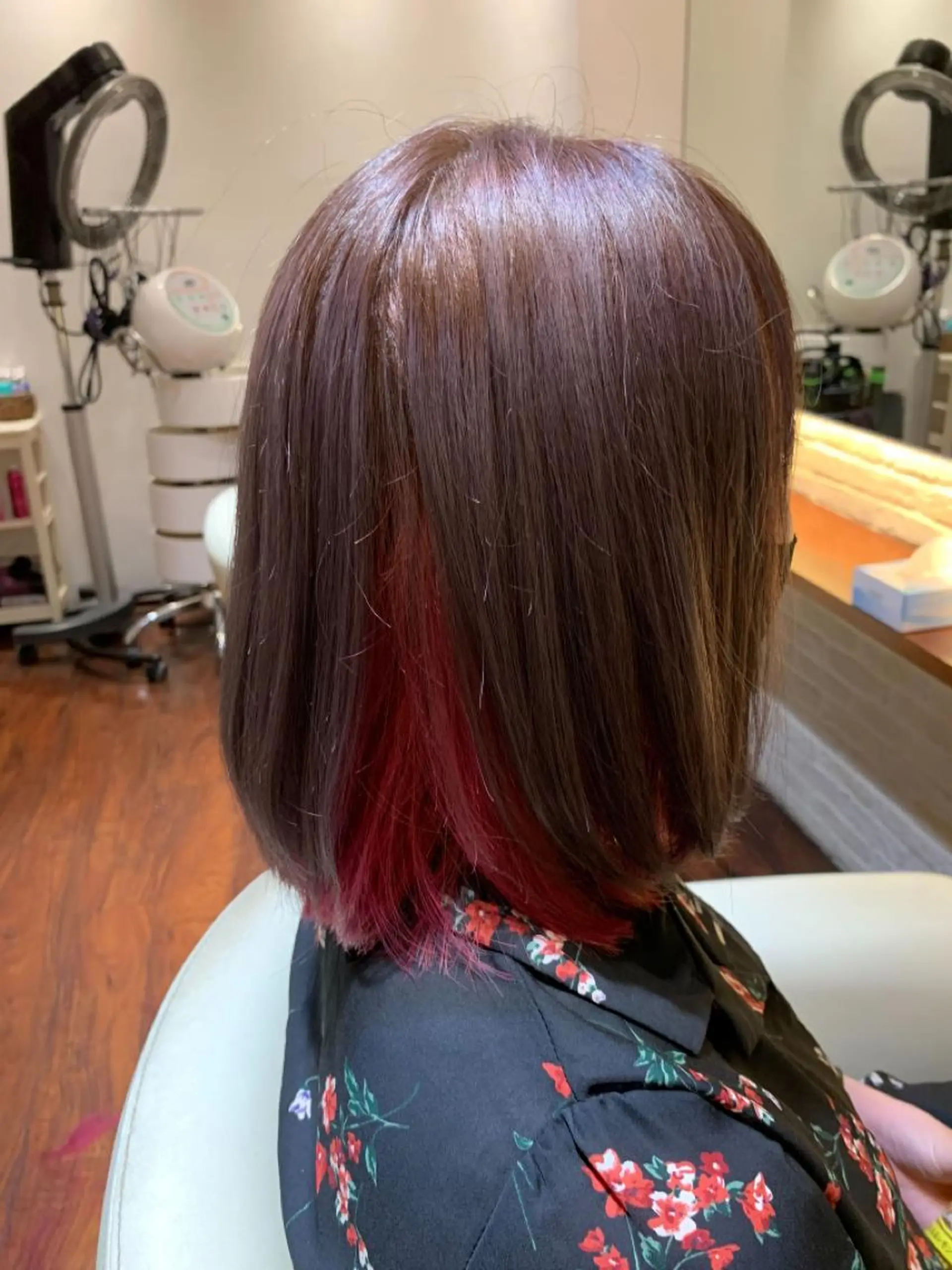 ミディアム カラー ピンクカラー CoCooN 店長 さのえみのヘアスタイル