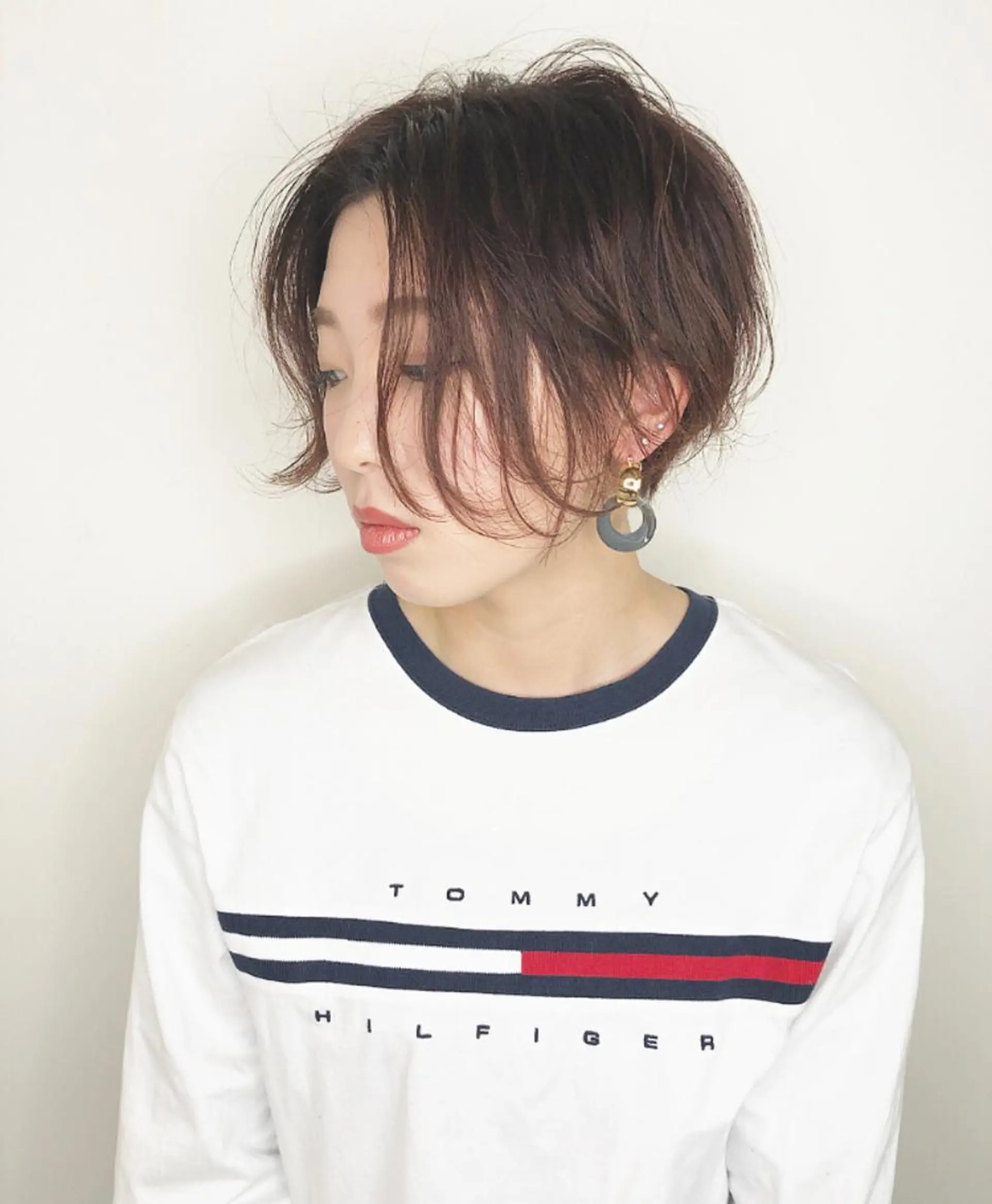 ショート カラー ハンサムショート ブラウンカラー レッドカラー レッドブラウン ショートヘア ヘアカラー トリートメント 透明感カラー 松田晃代のヘアスタイル