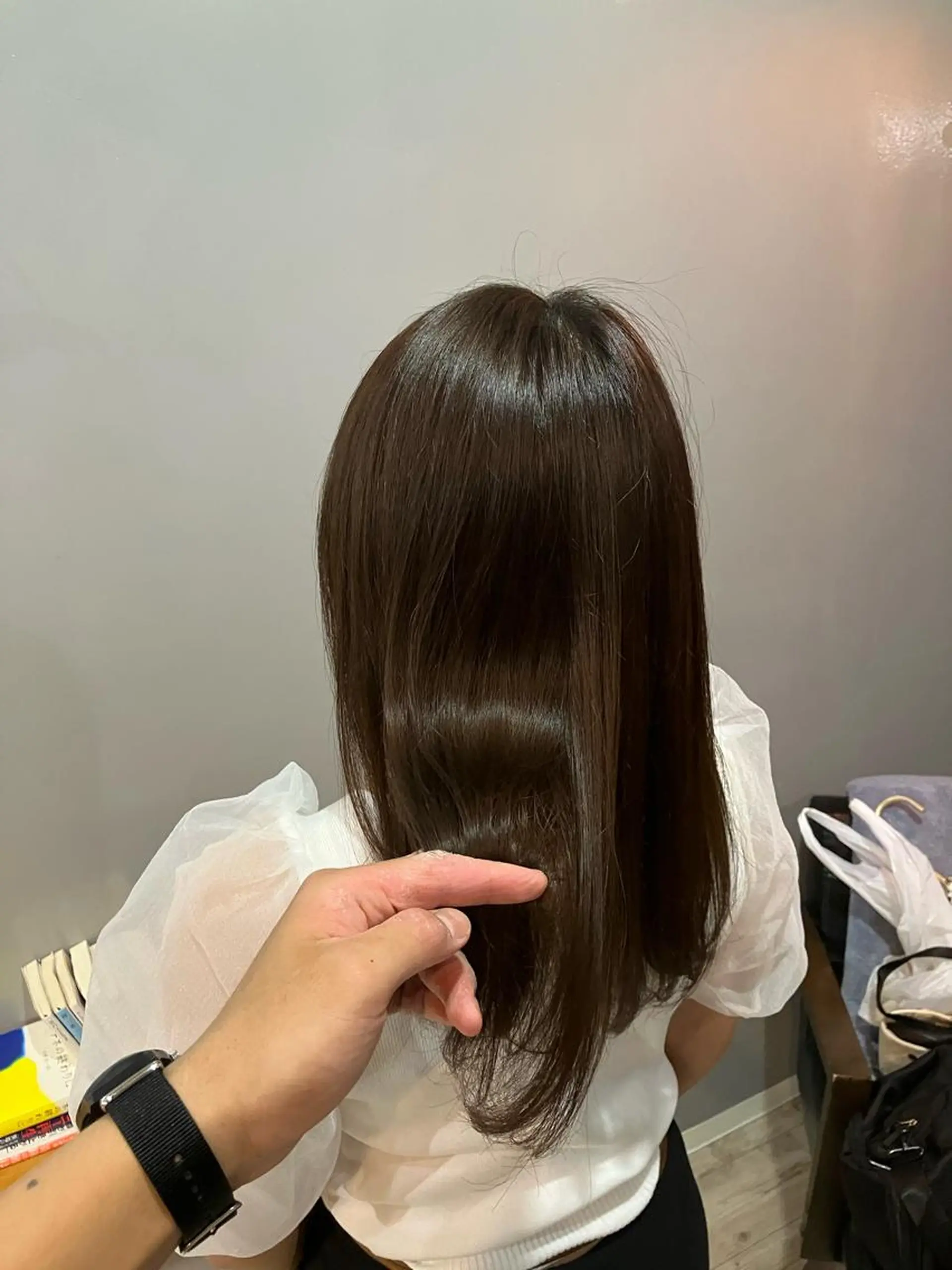 ミディアム 渡辺俊介 暗髪カラー /美髪矯正/髪質改善のヘアスタイル