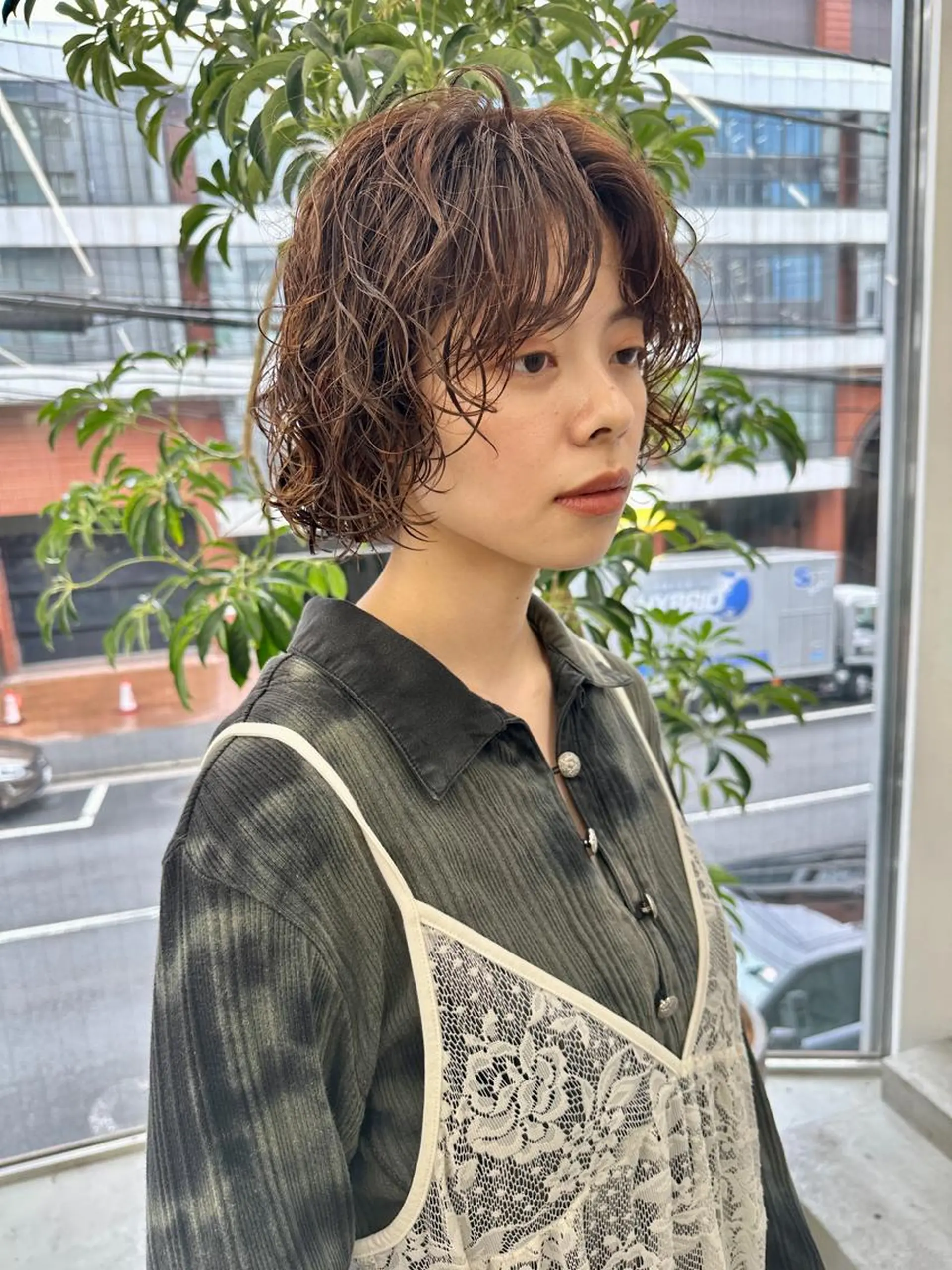 ショート パーマ ボブ カット パーマ トリートメント ボブ/レイヤー/ケア パーマ/リュウタのヘアスタイル