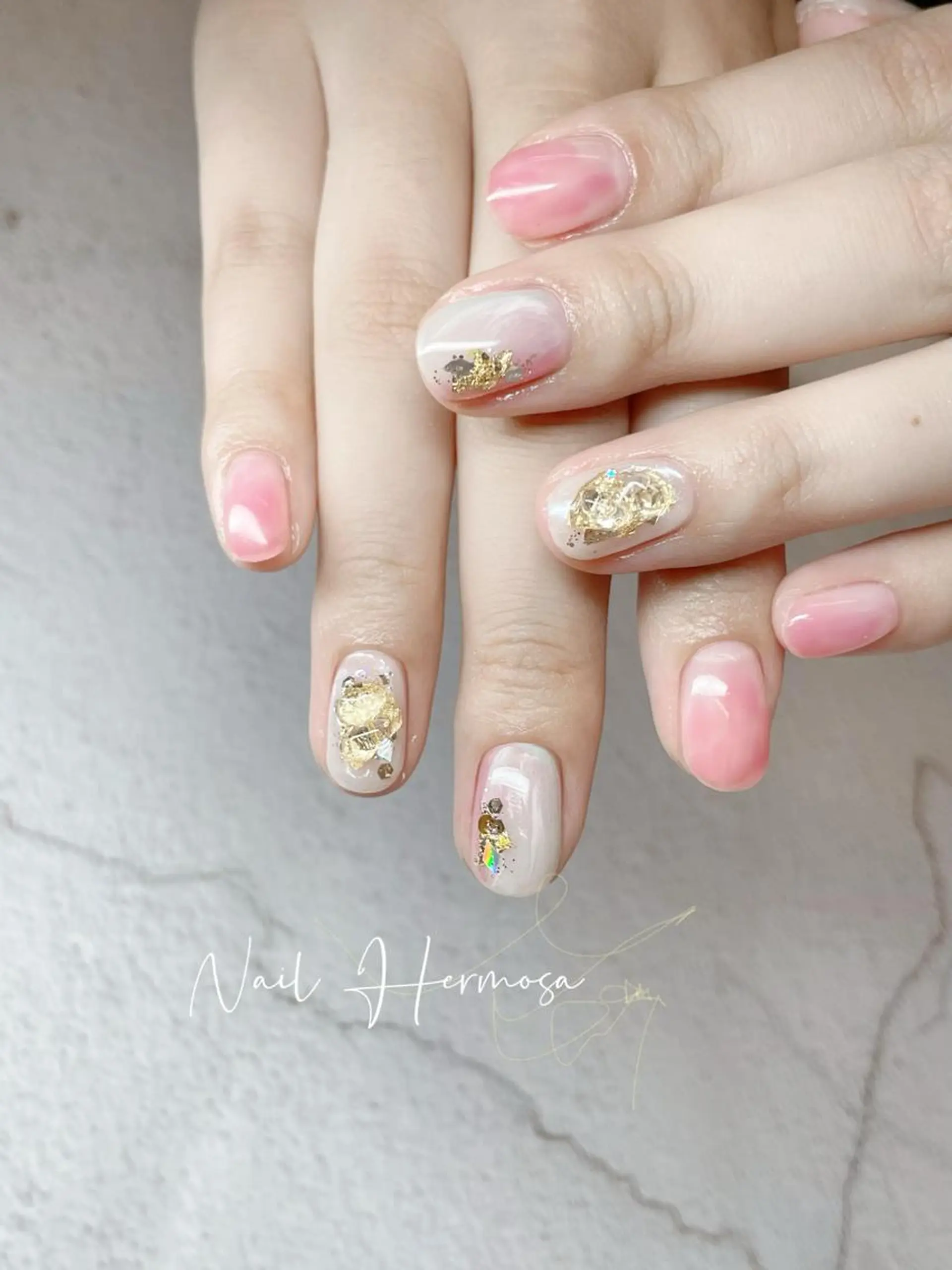 ネイル 桜ネイル 長さ出し フラッシュネイル フラワーネイル フットネイル ハンドネイル ネイル エルモサのネイルデザイン