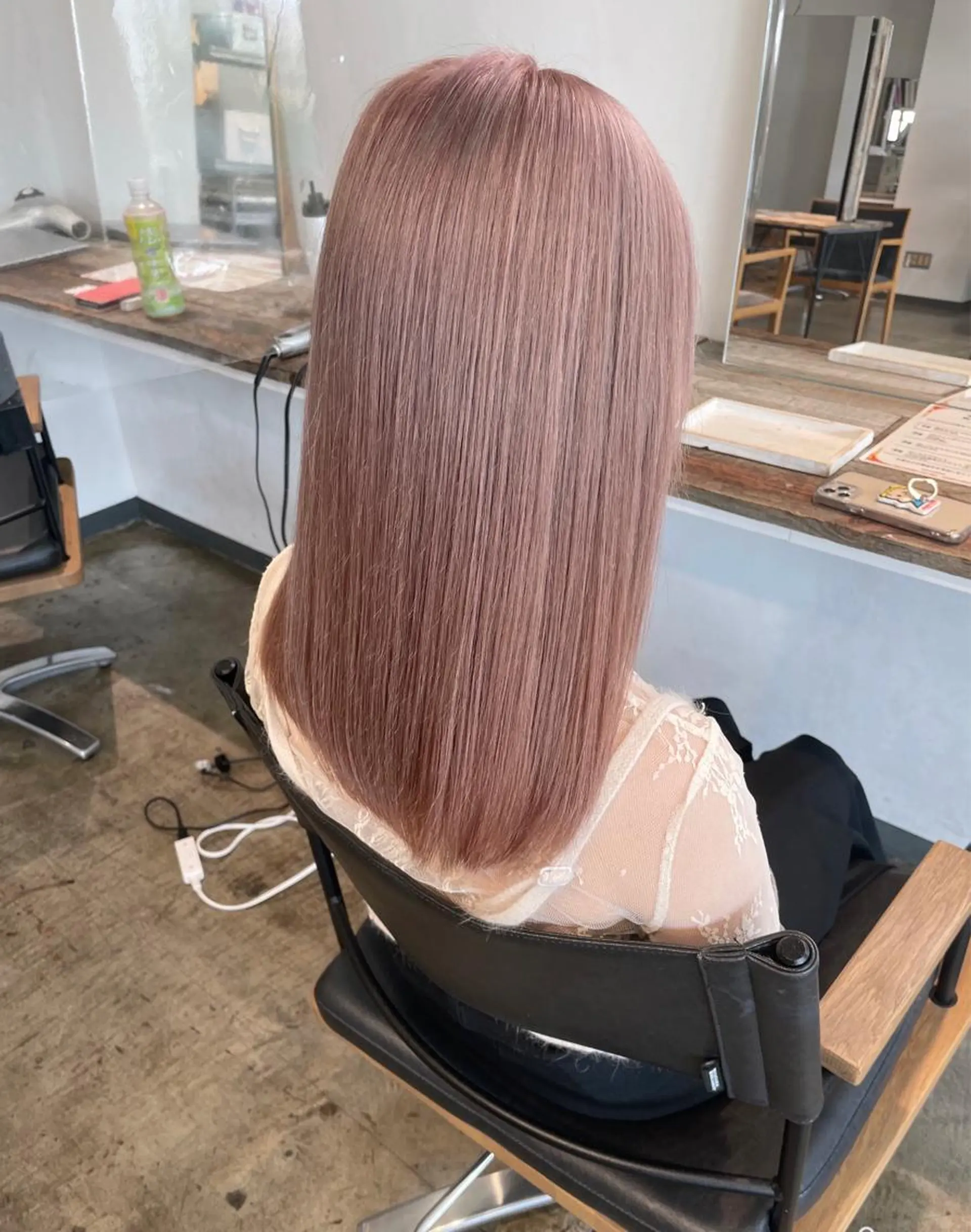 ミディアム カラー ピンクカラー ヘアカラー トリートメント ヘアセット ✨艶ブリーチカラー ✨四ノ宮裕己のヘアスタイル