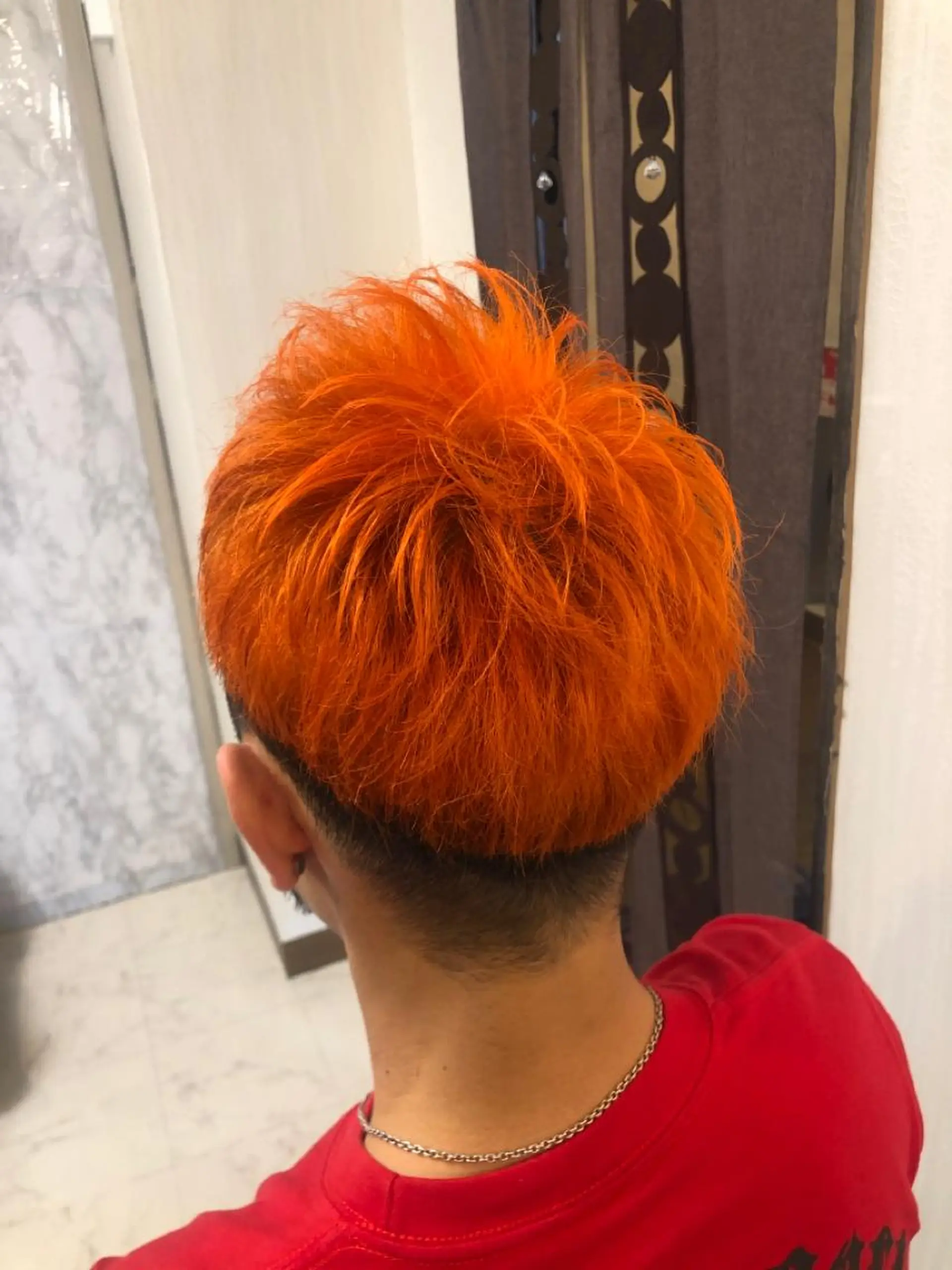 ショート カラー メンズ メンズブリーチ ブリーチ オレンジ KEN 🌟のヘアスタイル