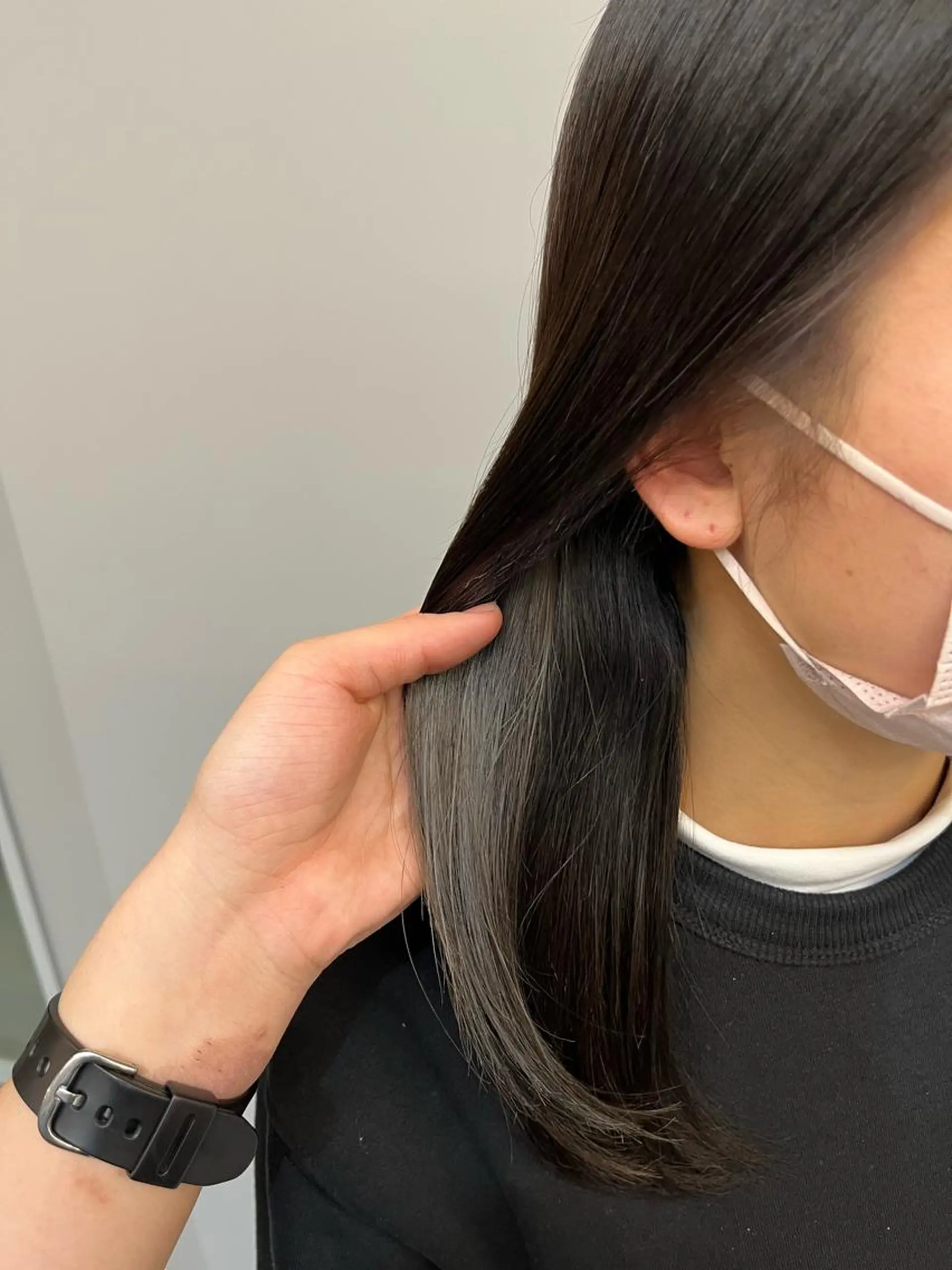 ミディアム ヘアカラー トリートメント 髪質改善/韓国風 /岡崎/松尾優依のヘアスタイル