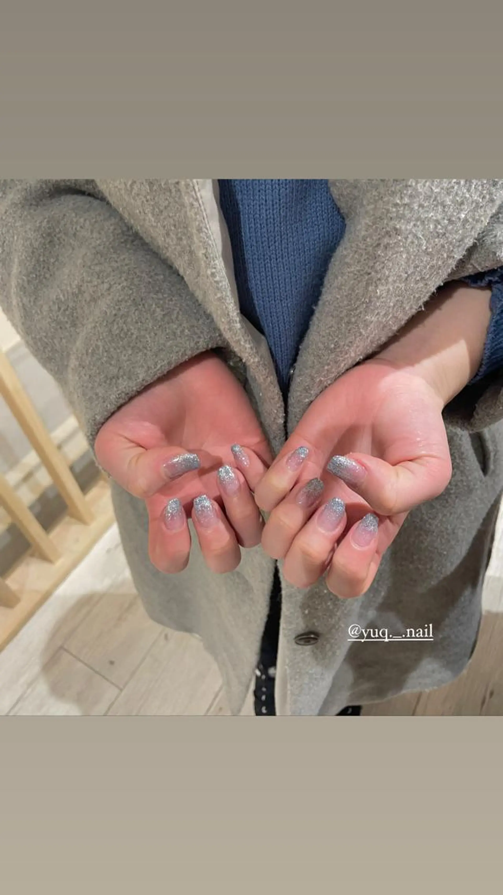 ネイル ブルー グラデーション ラメ(グリッター) ラメグラデーション ピンク kim yuaのネイルデザイン