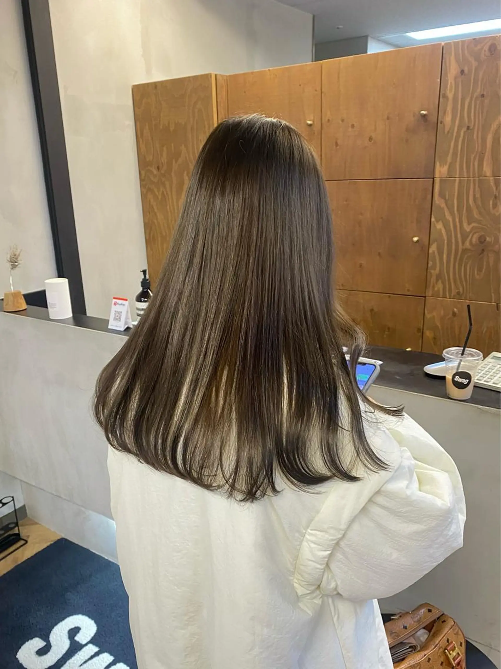 ロング カラー パーマ ヘアアレンジ グレージュ カット ヘアカラー トリートメント ハル🌸柔色/ ブリーチなし/艶髪のヘアスタイル