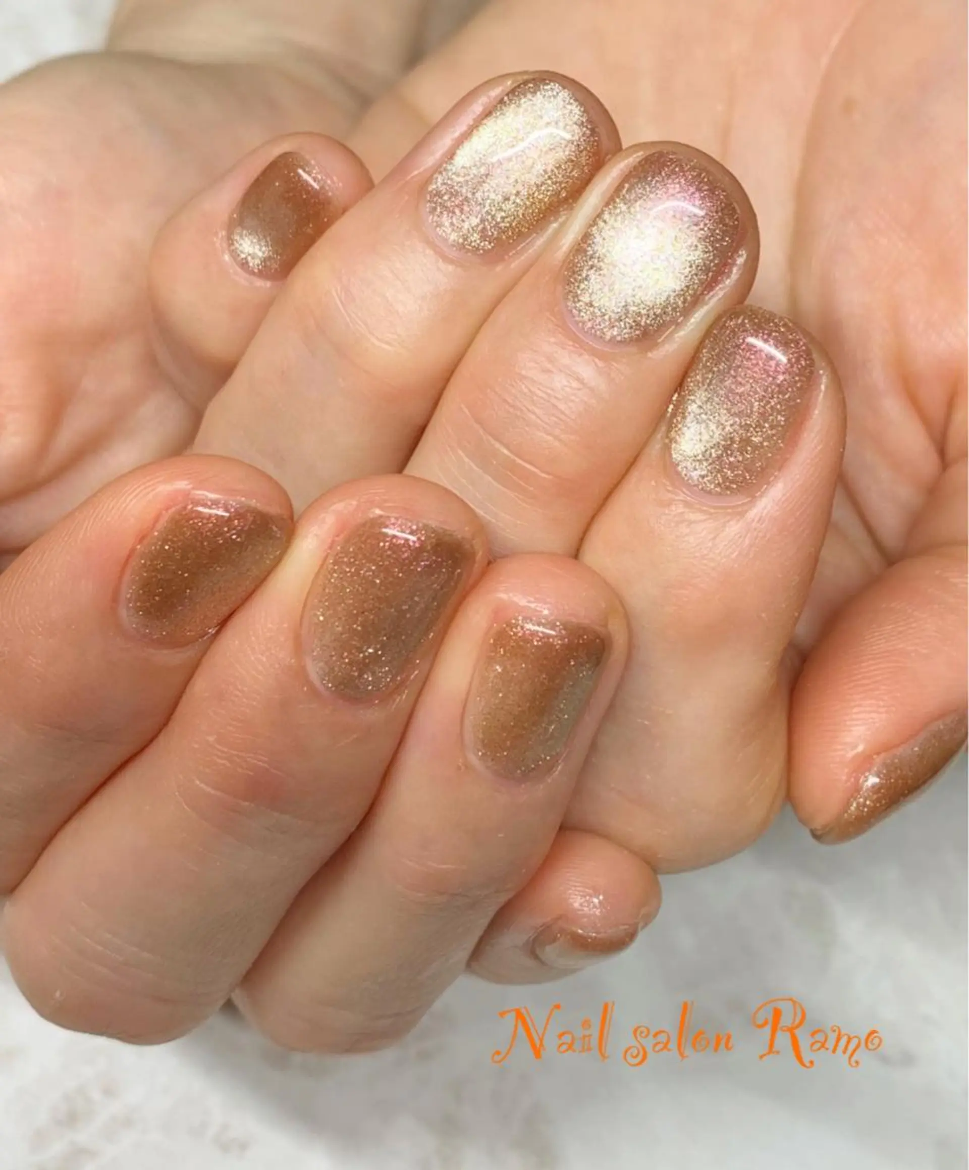 ネイル アートネイル ブルー ジェルネイル マグネットネイル ワンカラーネイル Nail salon Ramo所属・松田 祥子のネイルデザイン