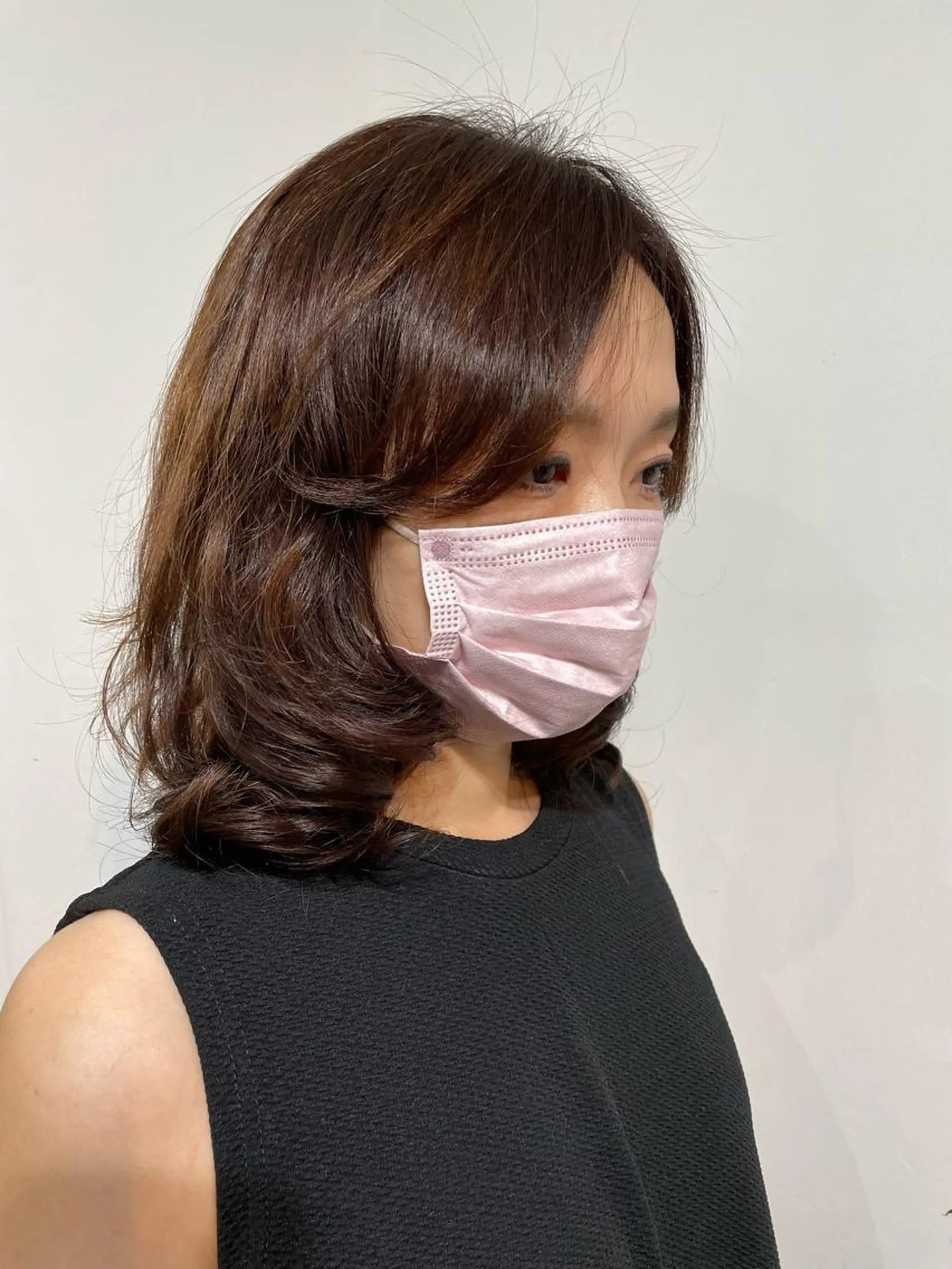 ミディアム パーマ 🐬脱白髪染めカラー 清水大世🐬のヘアスタイル