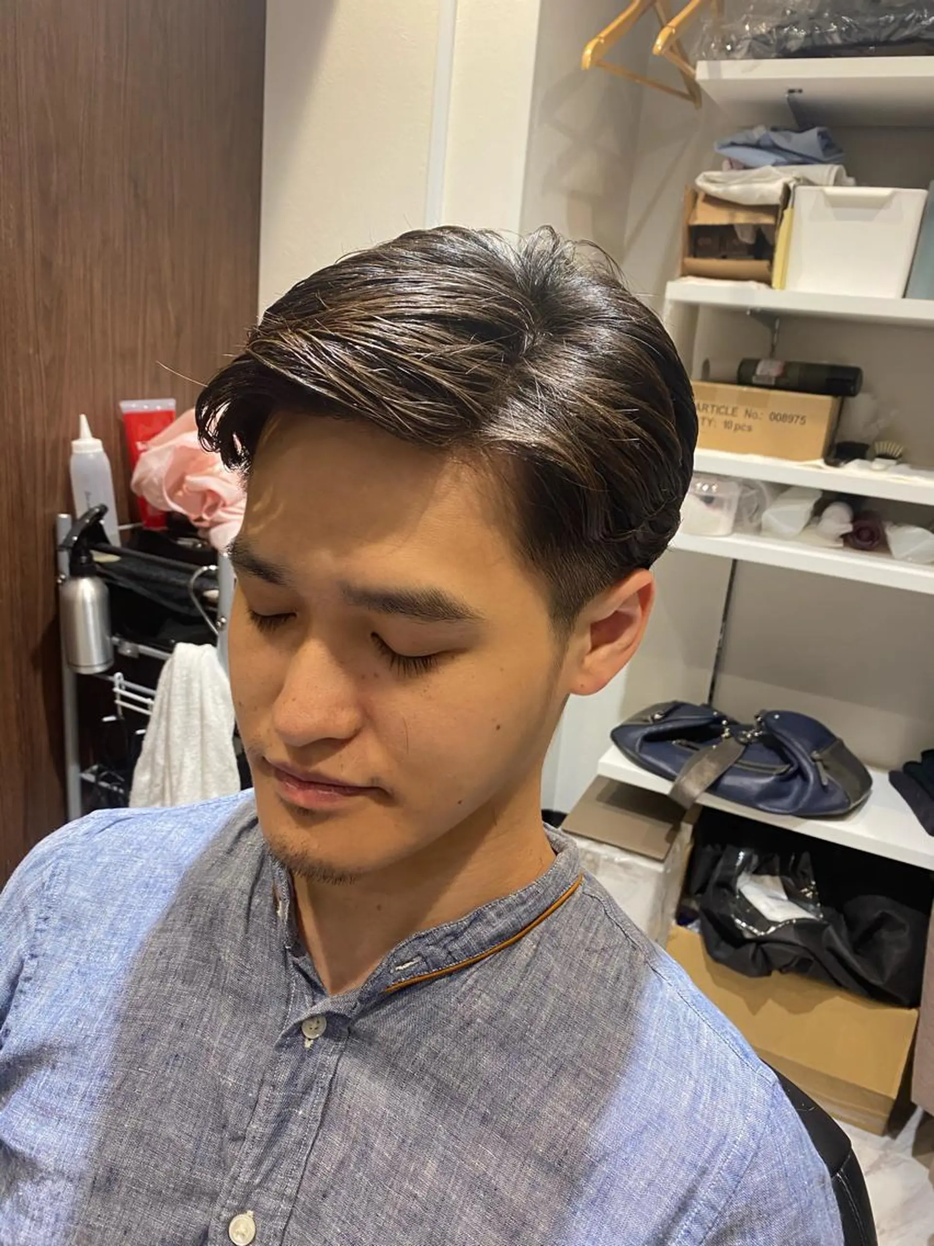 ミディアム ミディアムパーマ barber KAZU所属・小野 大輔のヘアスタイル