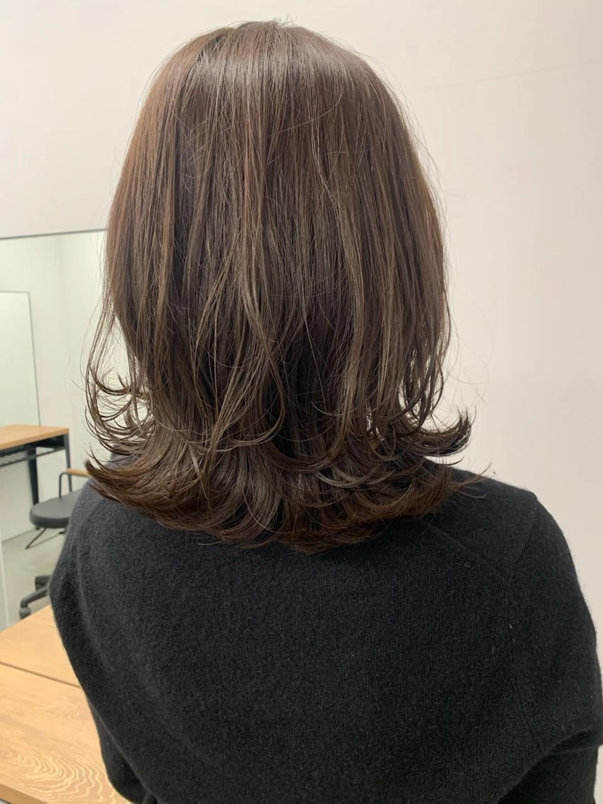 ミディアム カラー カット ヘアカラー トリートメント ヘッドスパ ヘアセット 透明感/オリーブ/ グレージュ/YUKAのヘアスタイル