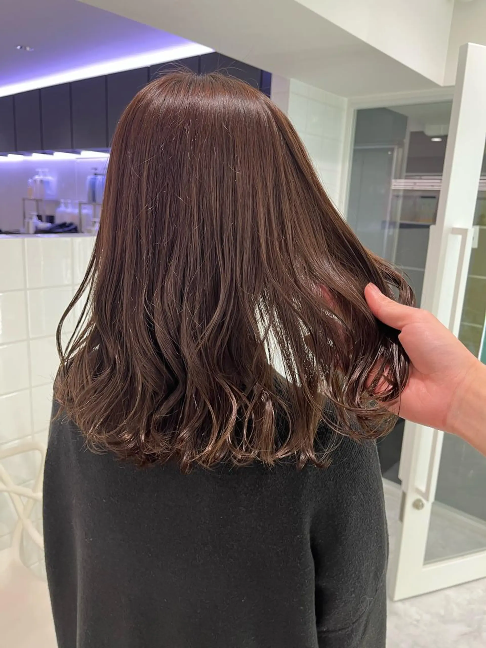 セミロング ヘアカラー トリートメント ヘアセット I S所属・🌿透明感カラー‪ 縮毛矯正✨かずきのヘアスタイル