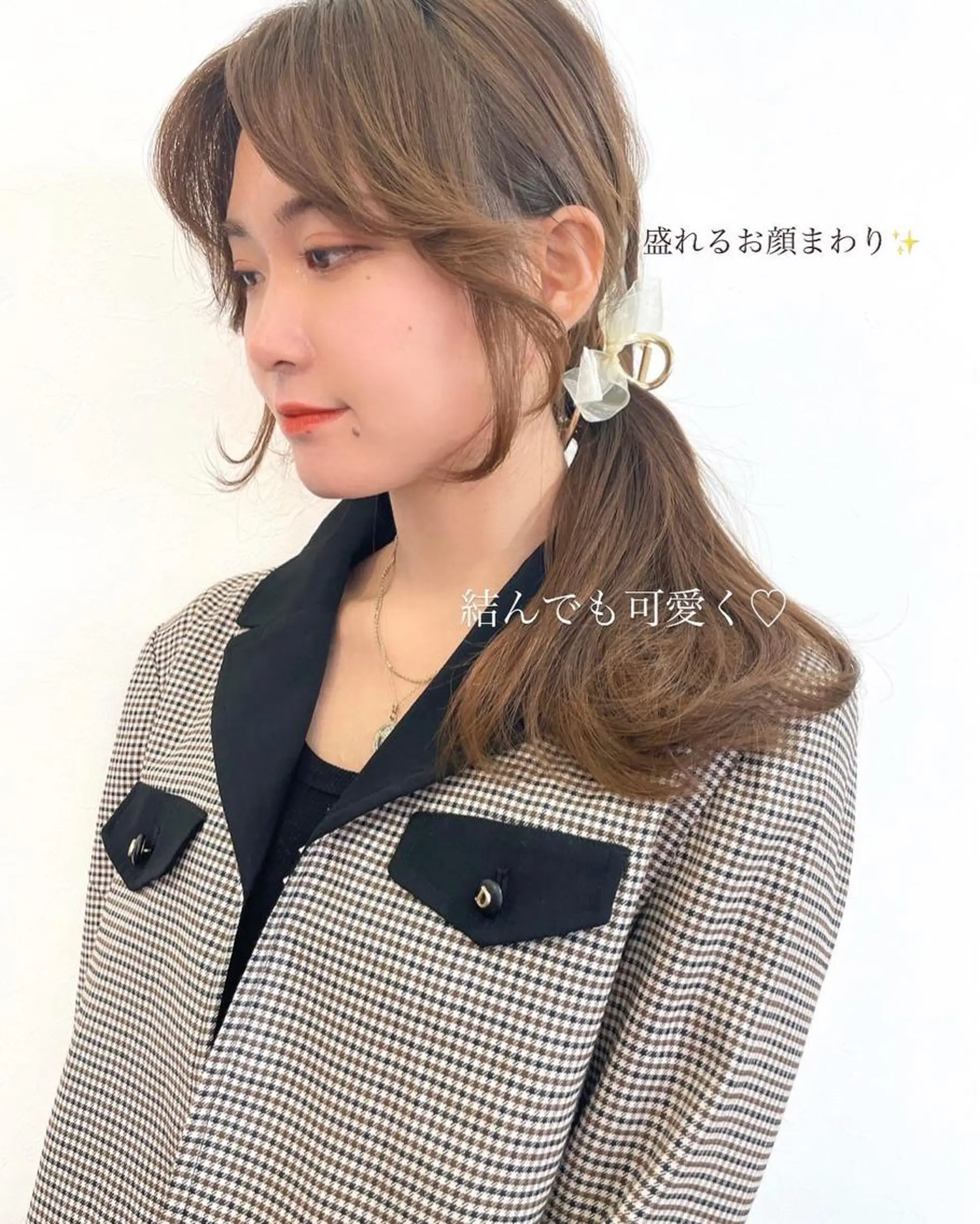 ミディアム カラー レイヤーカット、 大人可愛い　中村美羅のヘアスタイル