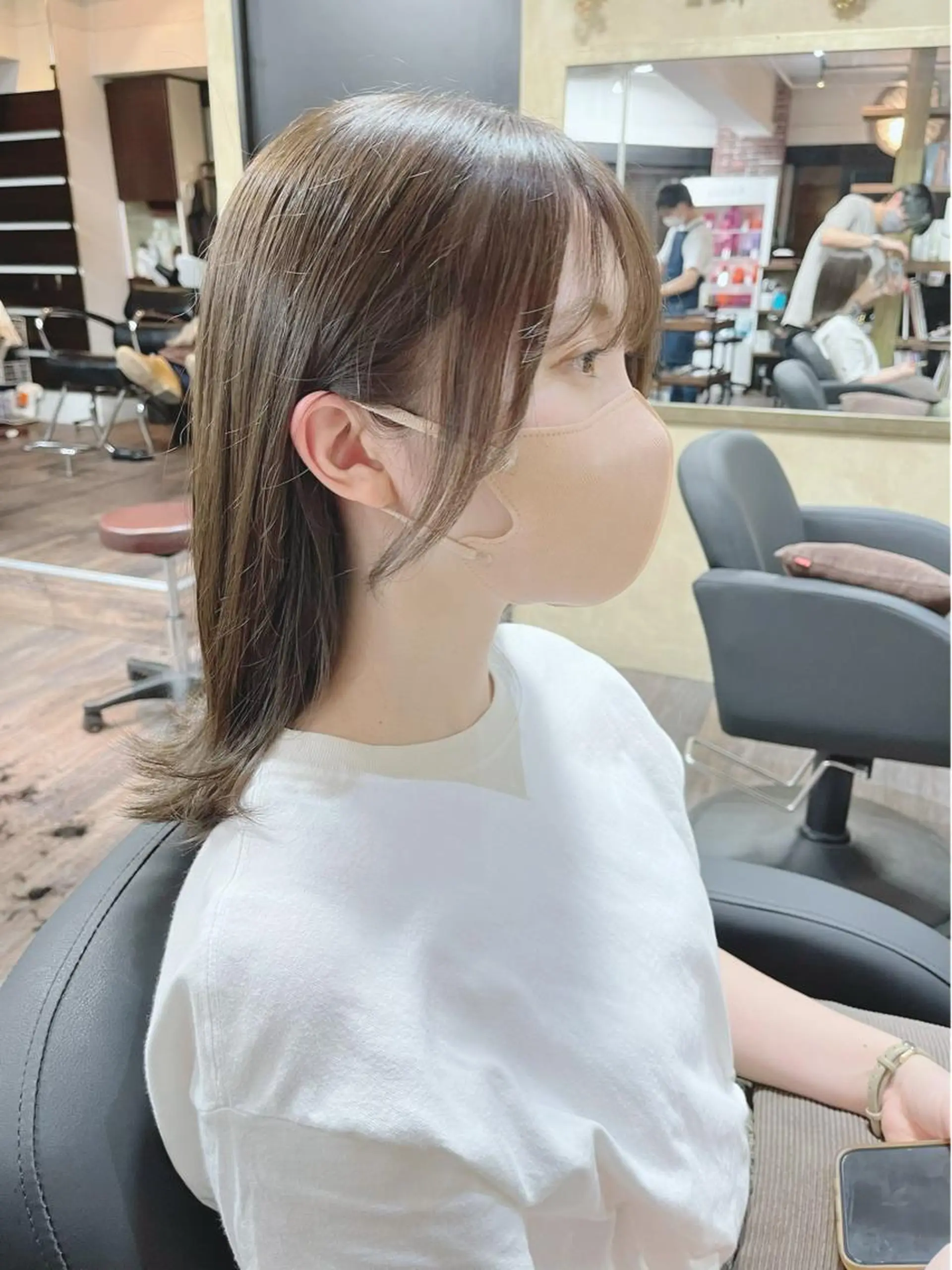 セミロング カラー ヘアアレンジ 透明感カラー グレージュ カット ヘアカラー トリートメント 🤍清楚系 韓国レイヤー🤍拓朗のヘアスタイル